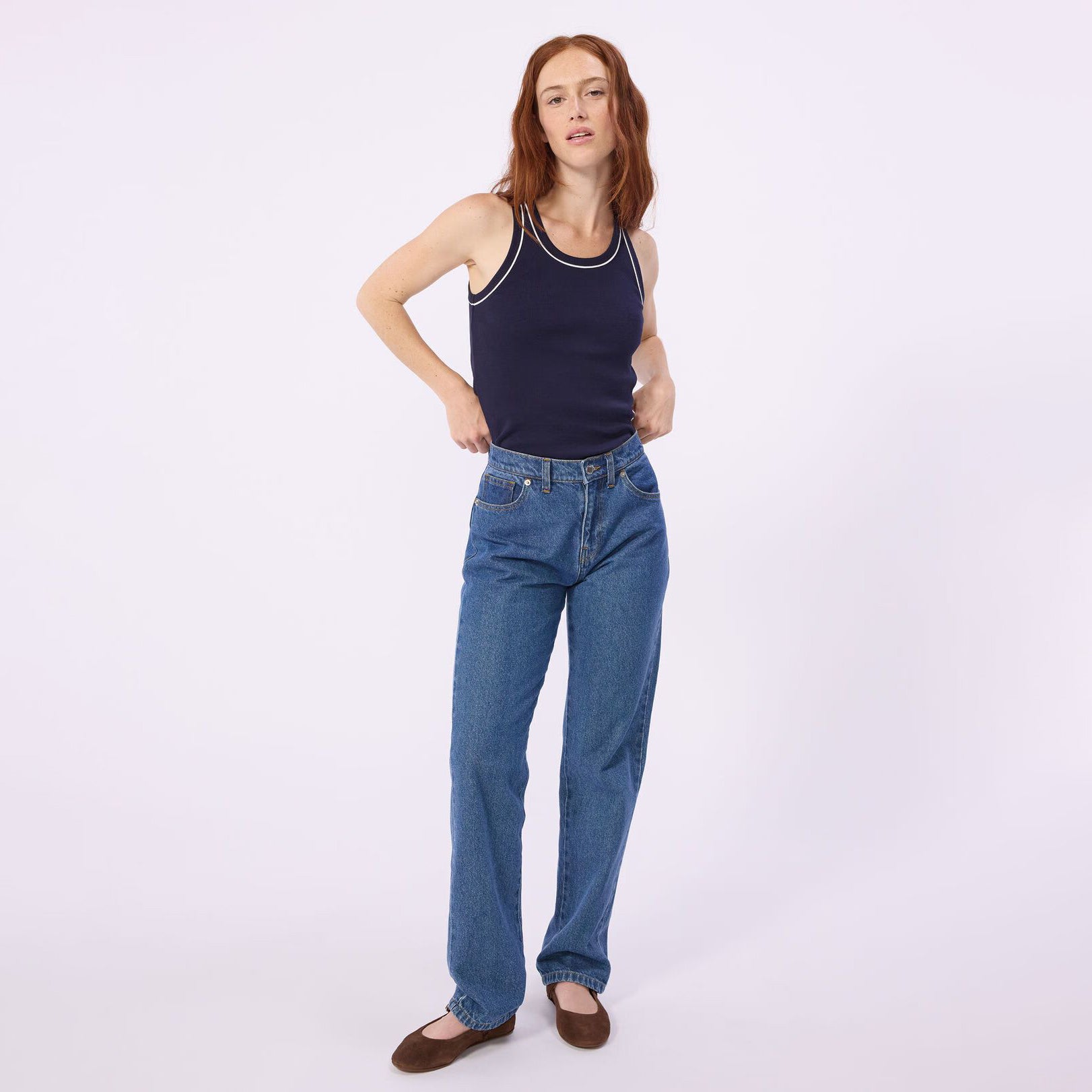 Women Dark Blue Cotton Vest