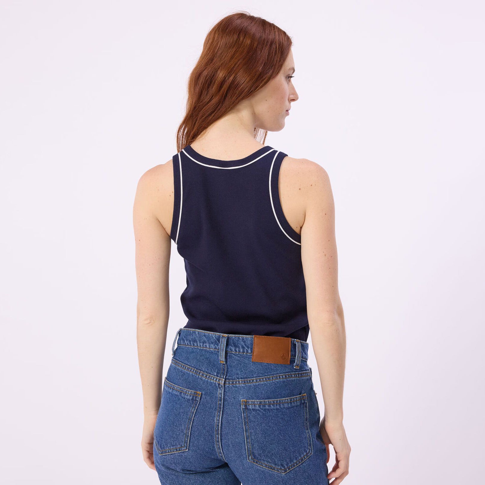 Women Dark Blue Cotton Vest