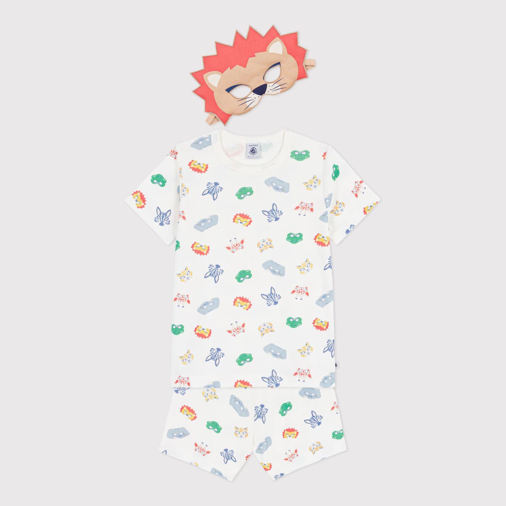 Boys White Printed Cotton Nightwear Set