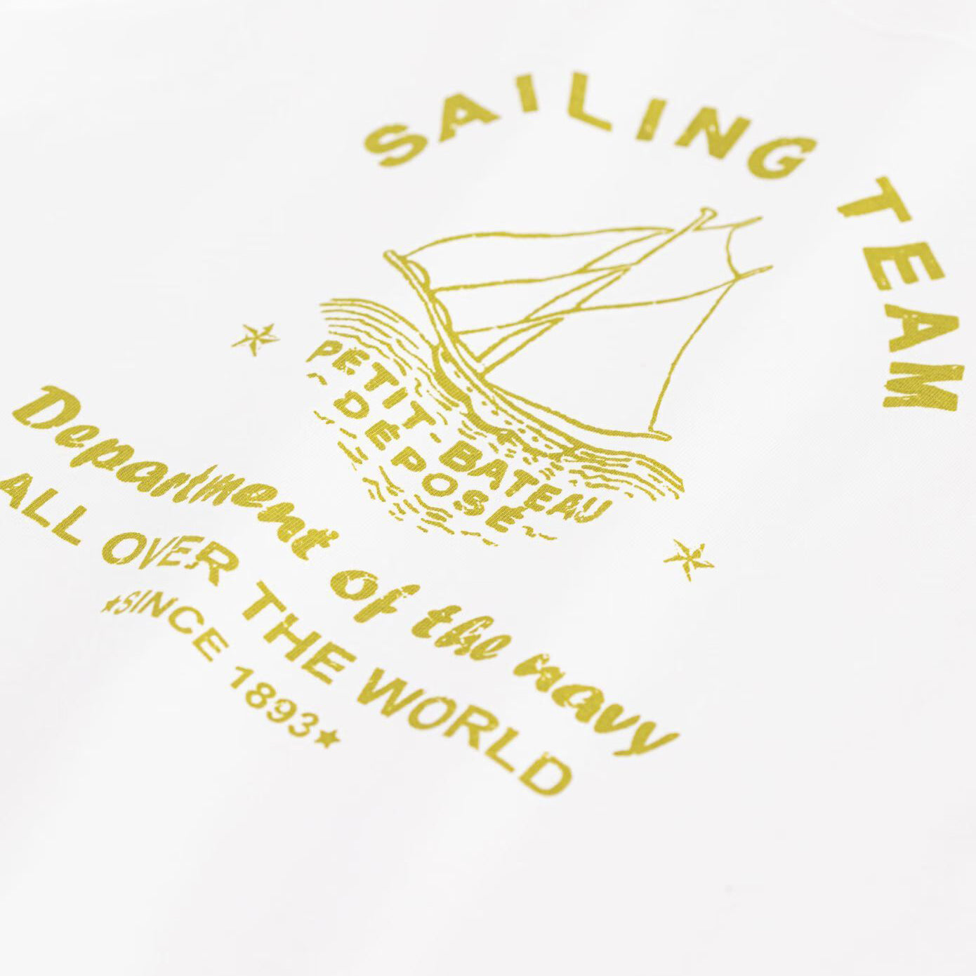 Boys White Sailboat Logo Cotton T-Shirt