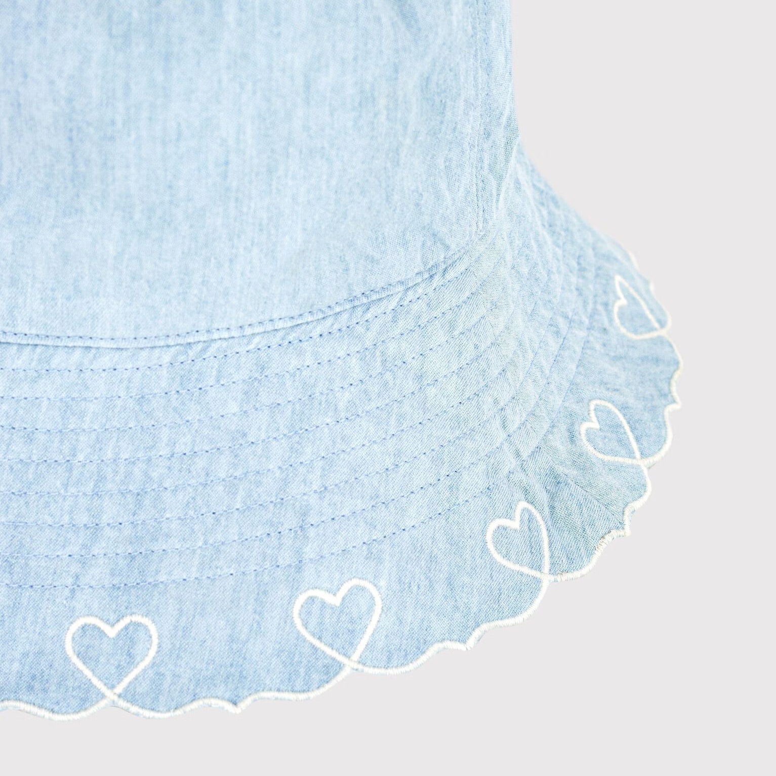 Girls Light Blue Denim Bucket Hat