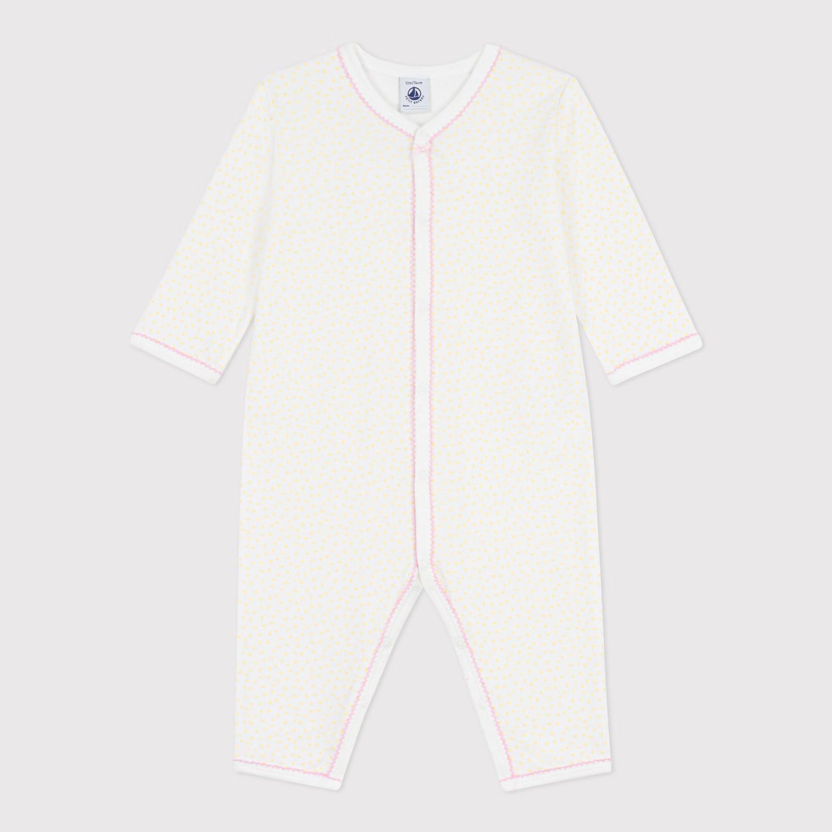 Baby Girls White Cotton Babysuit