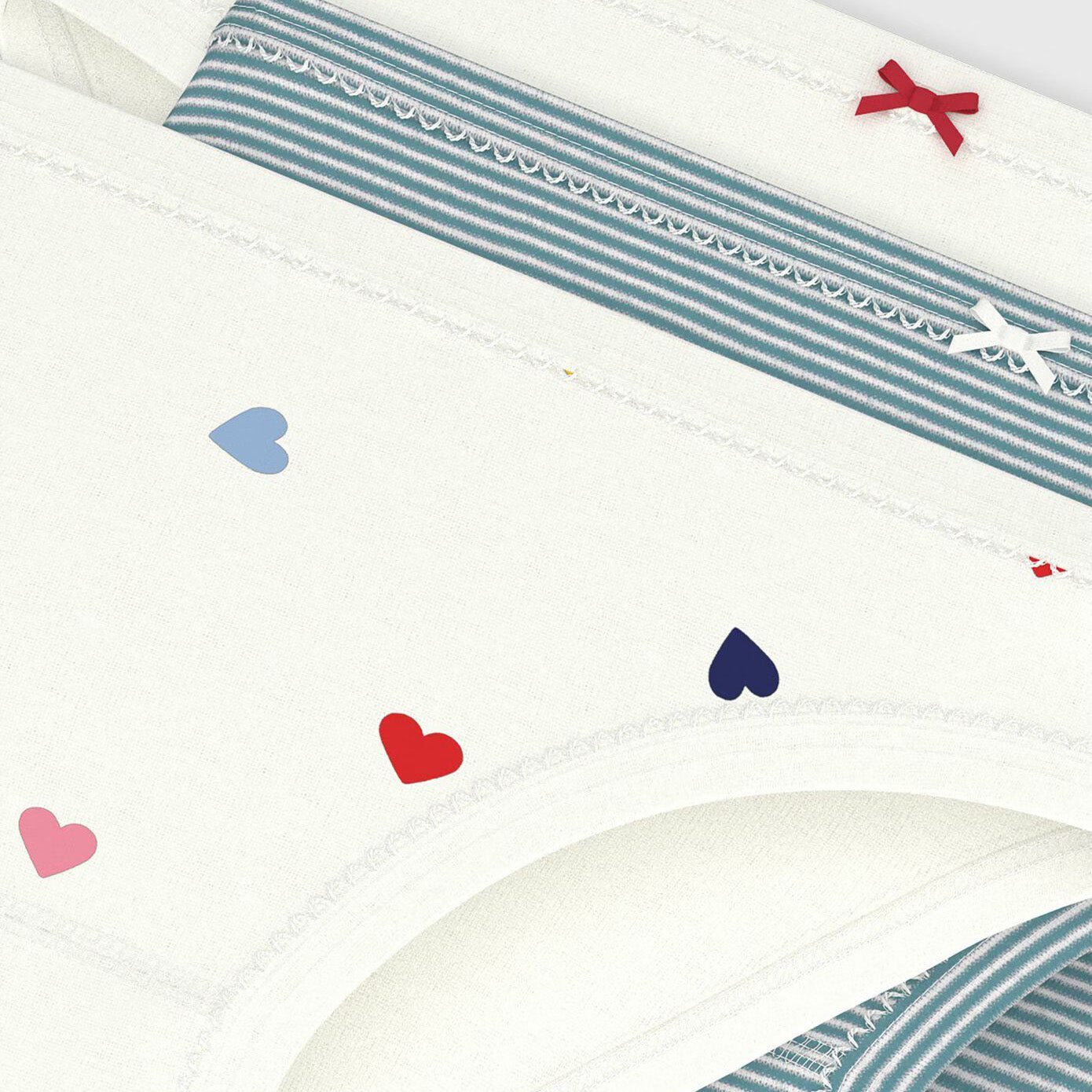 Girls White Cotton Underwear Set(3 Pack)