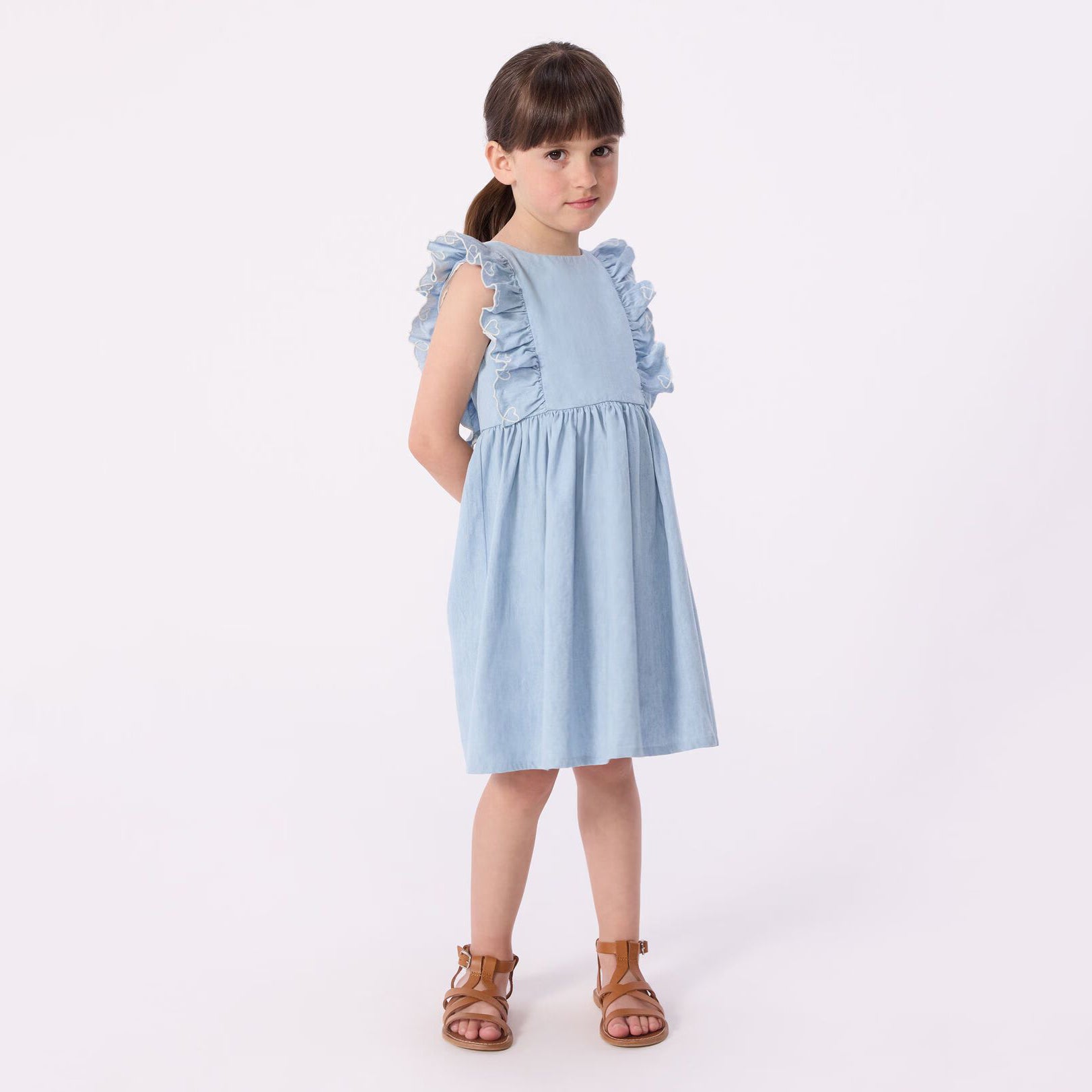 Girls Light Blue Denim Dress