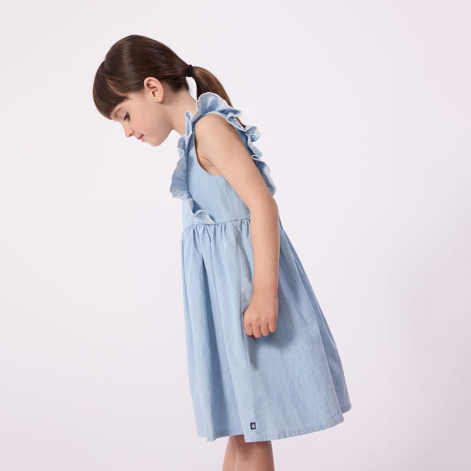 Girls Light Blue Denim Dress