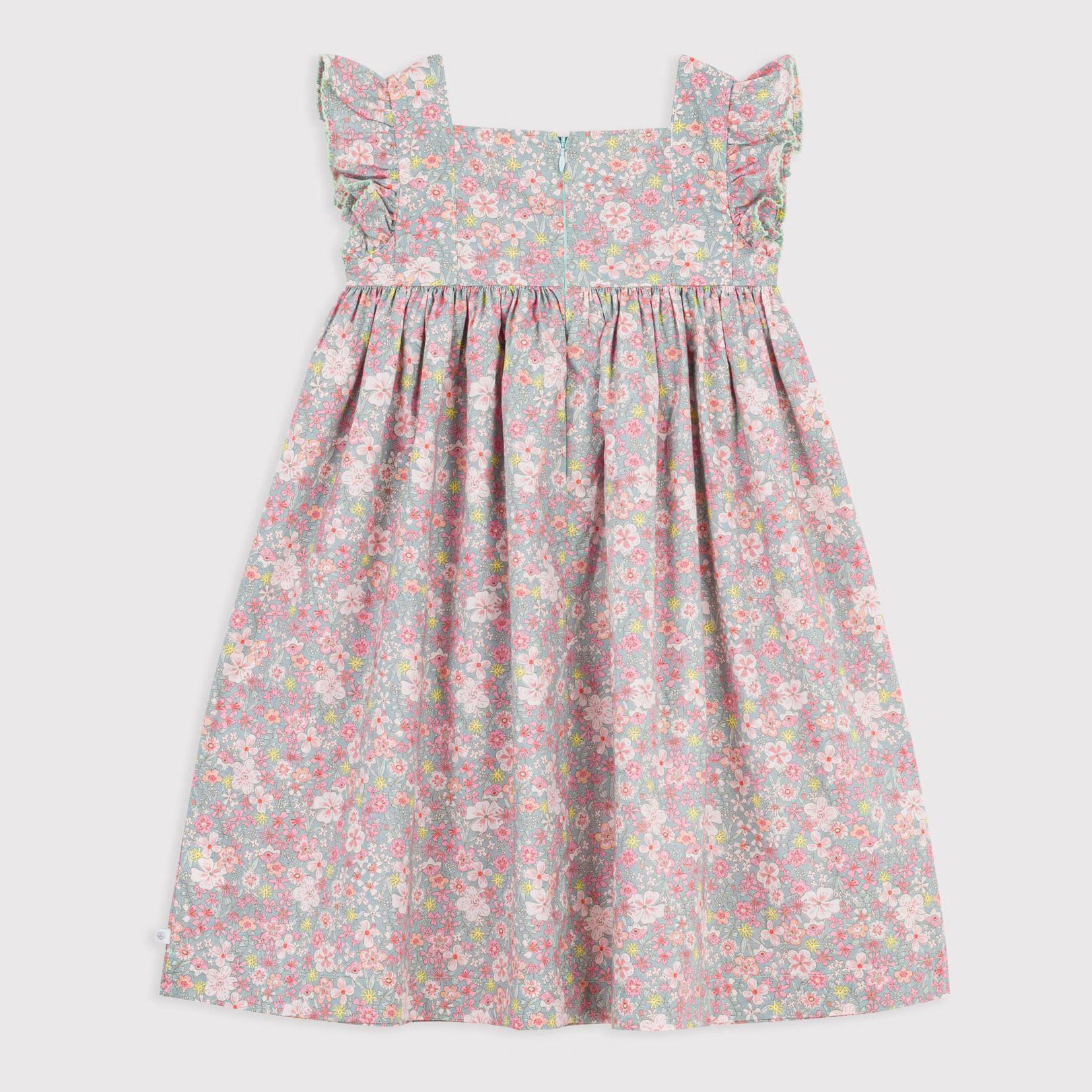 Girls Pink Floral Cotton Dress