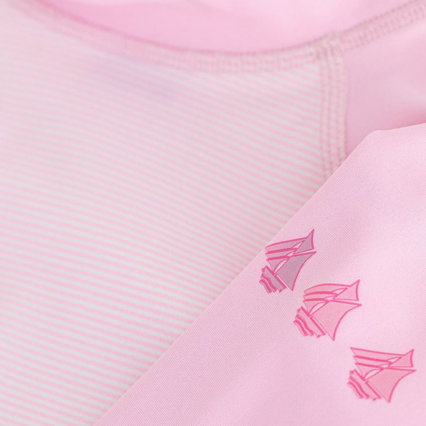Girls Pink Stripes UV-Protective Swim T-Shirt