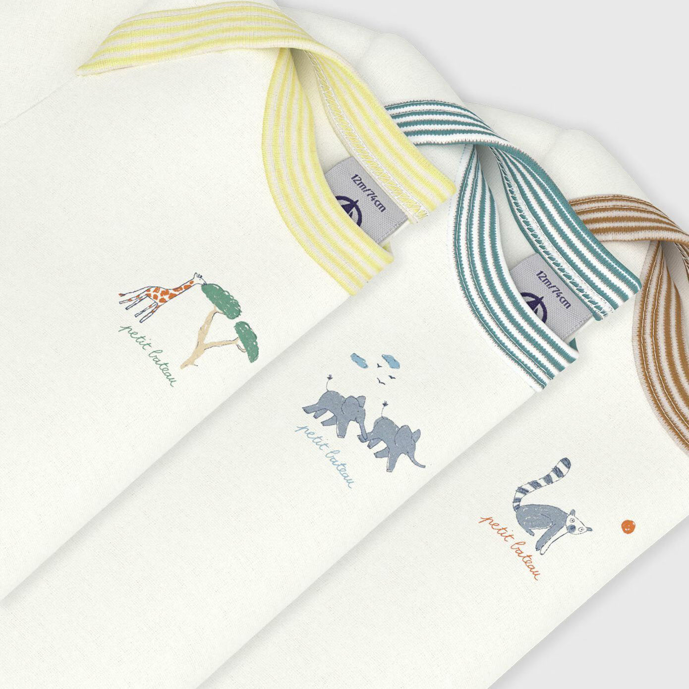 Baby Boys & Girls Tricolor Cotton Babysuit Set(3 Pack)