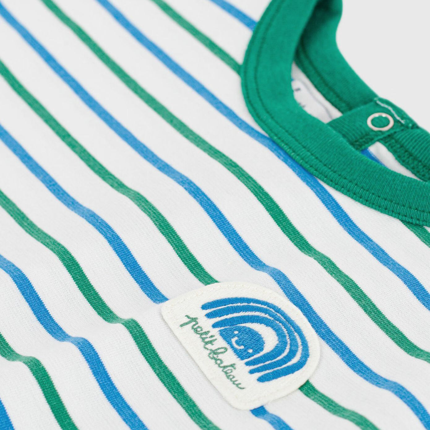 Baby Boys Green Stripes Cotton T-Shirt