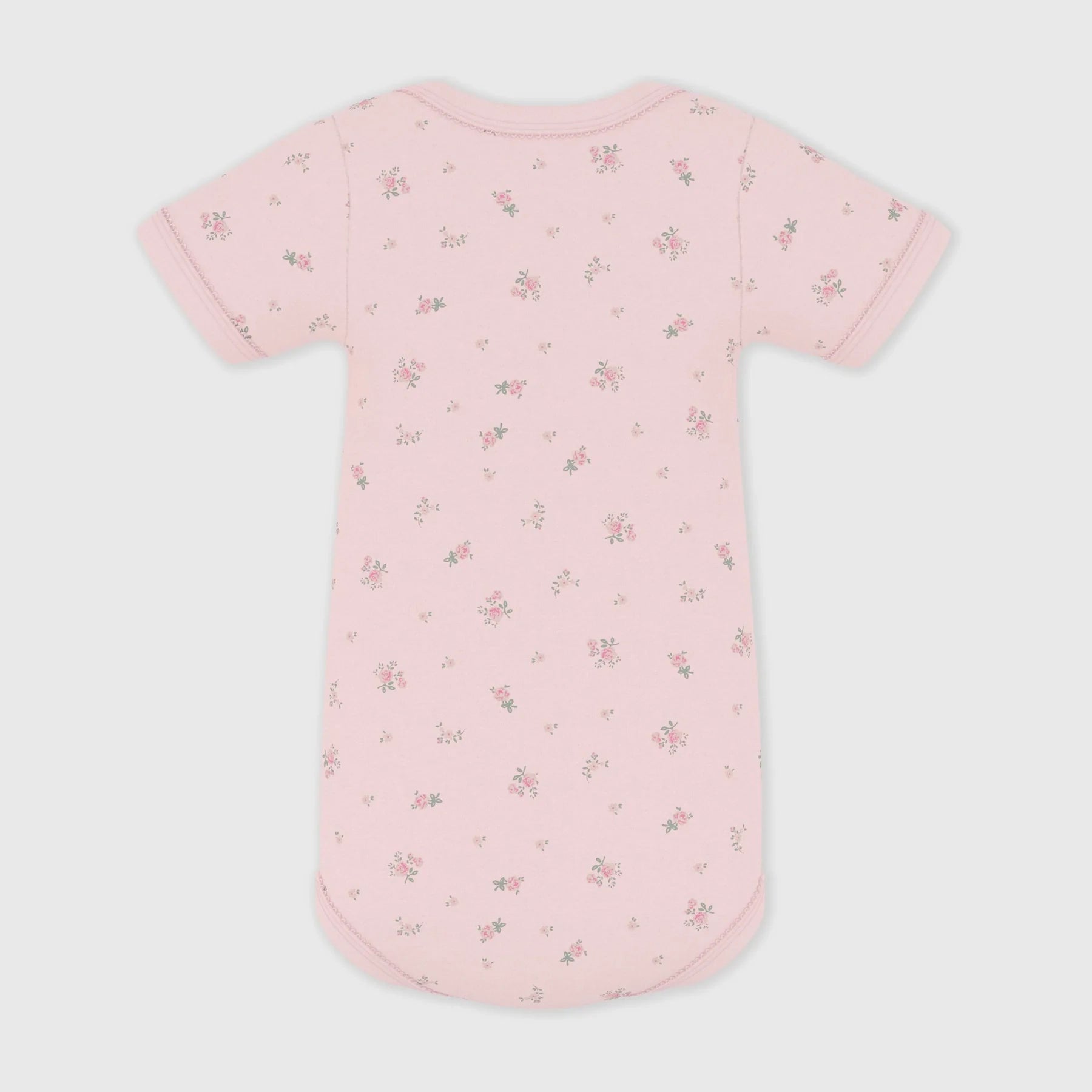 Baby Girls Pink Printed Cotton Babysuit