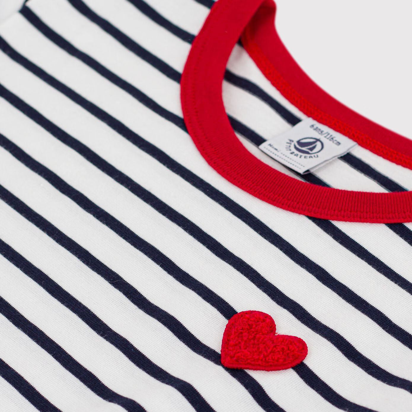 Girls Blue Stripes Cotton T-Shirt