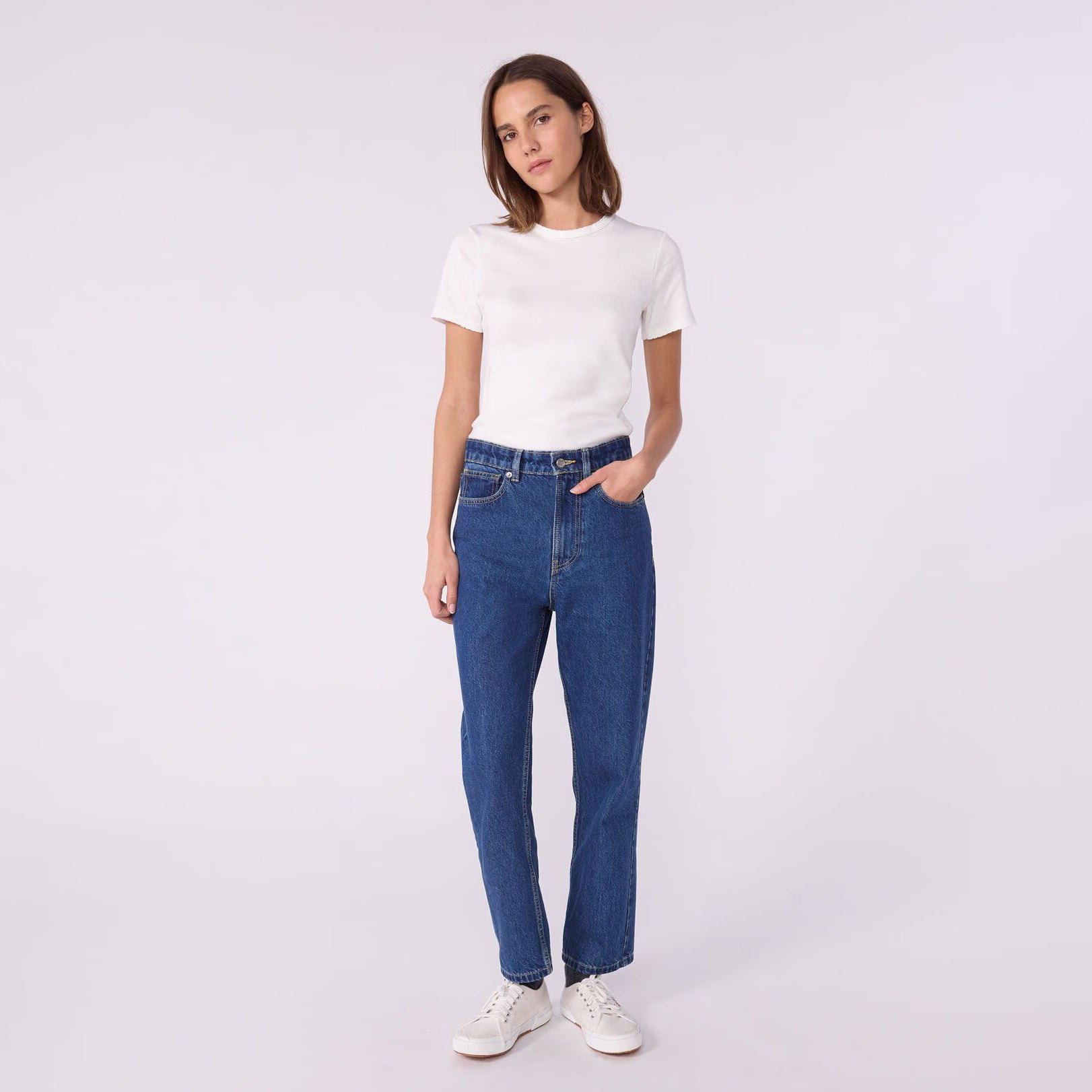 Women White Cotton T-Shirt