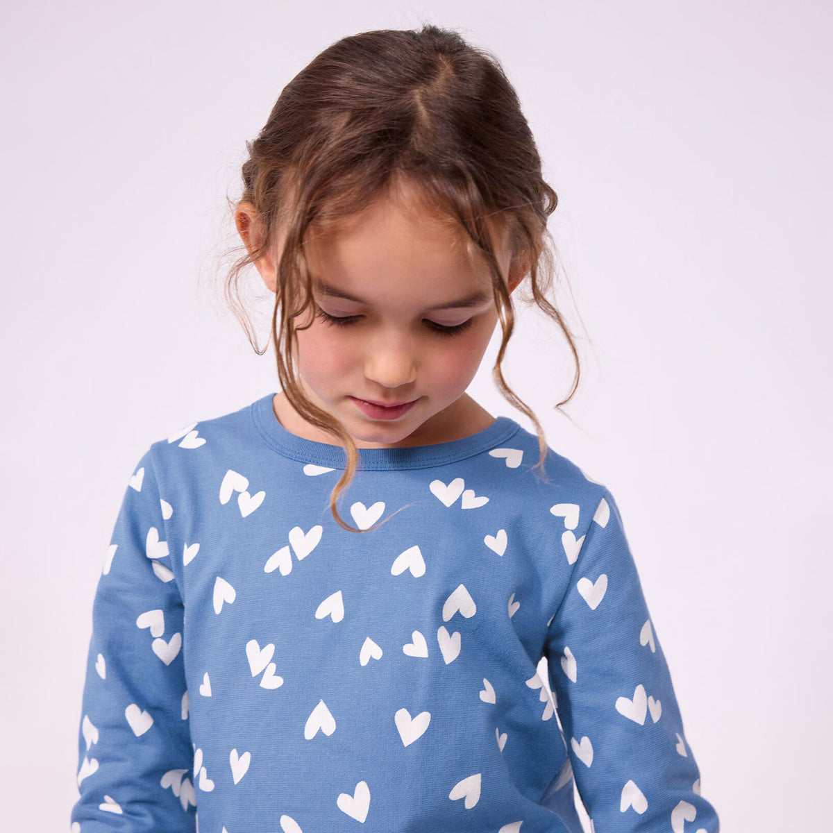 Ensemble de pyjama pour fille en coton bleu imprimé