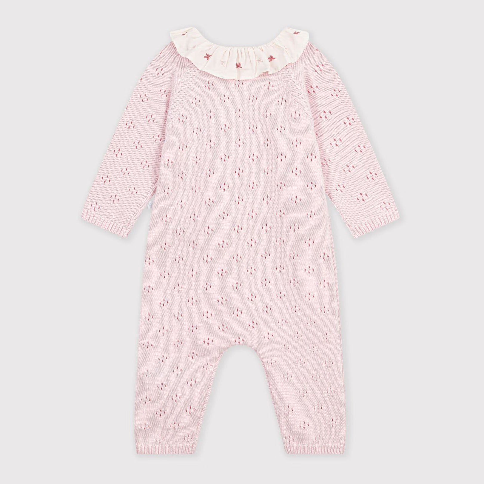 Baby Girls Light Pink Wool Babysuit