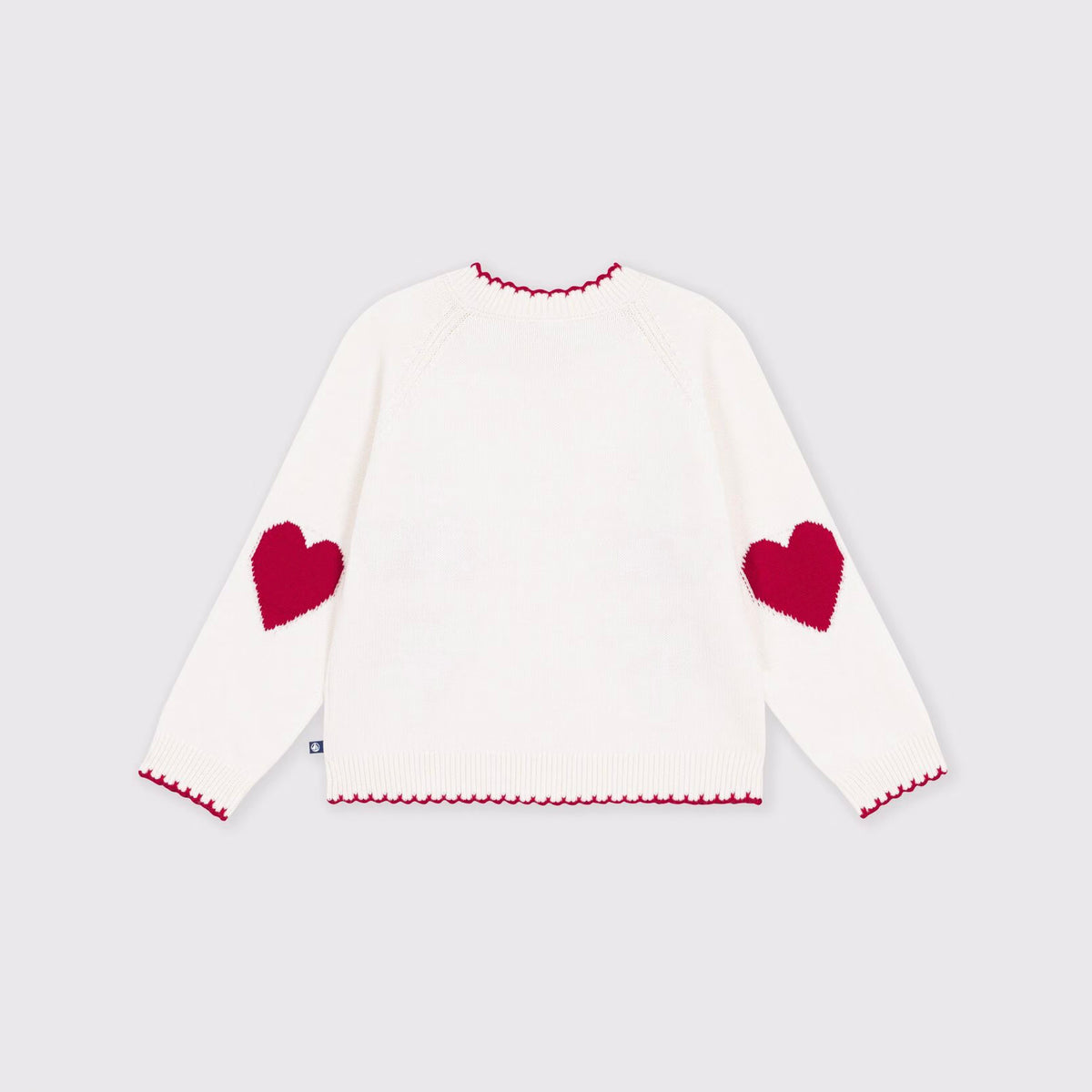 Girls White Jacquard Wool Cardigan