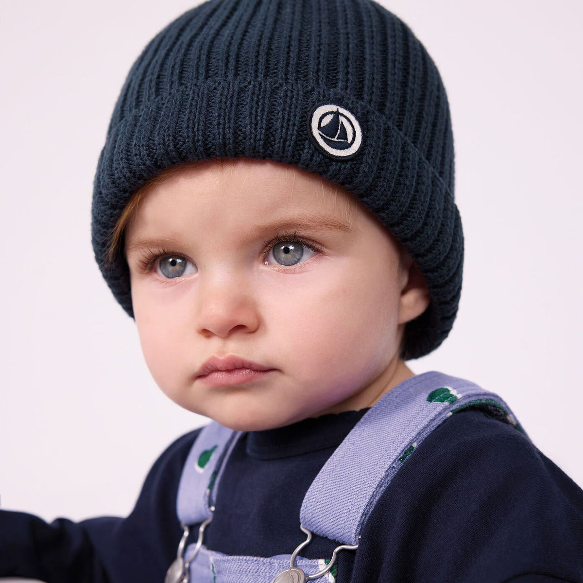 Baby Boys Navy Cotton Knit Hat