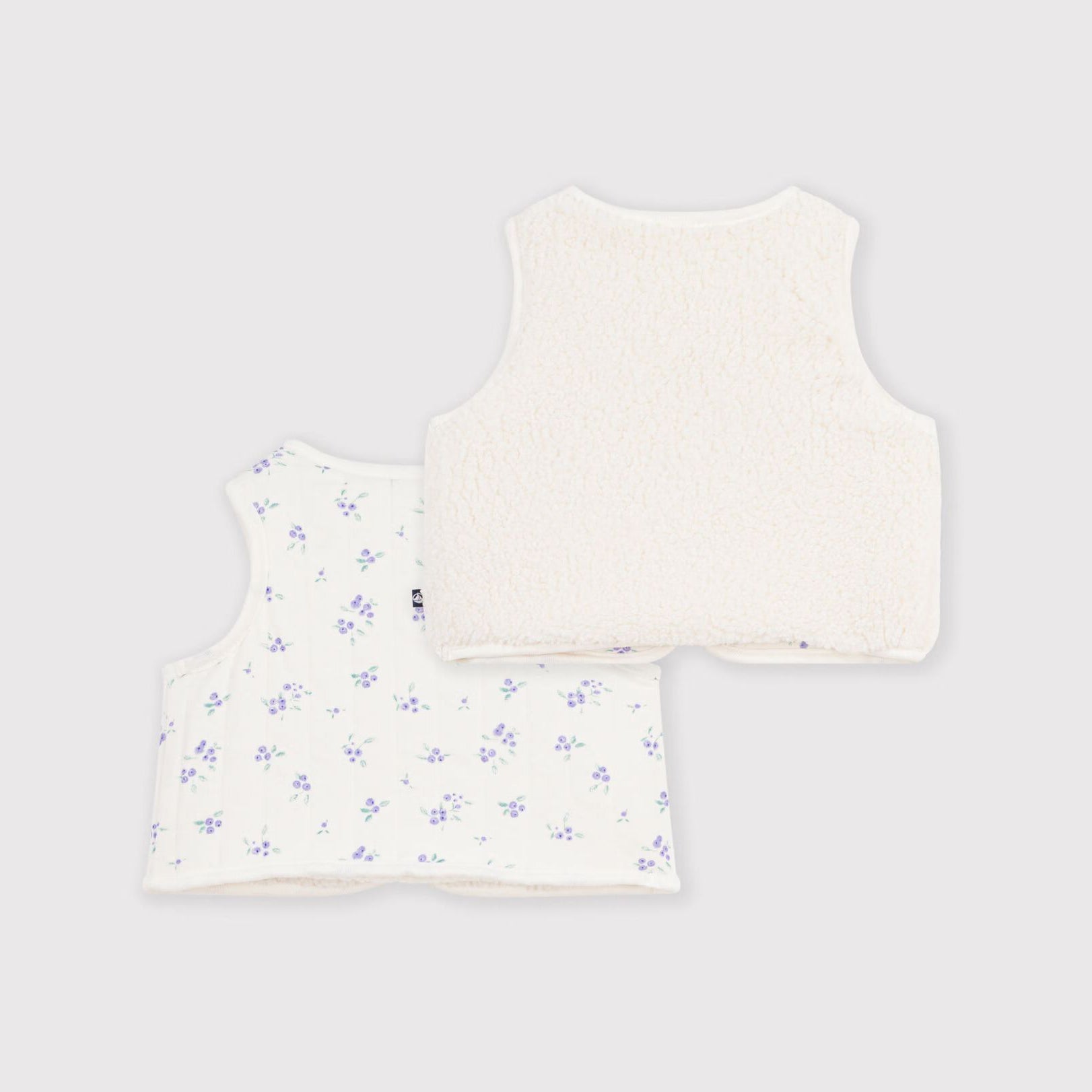 Baby Girls White Reversible Padded Gilet