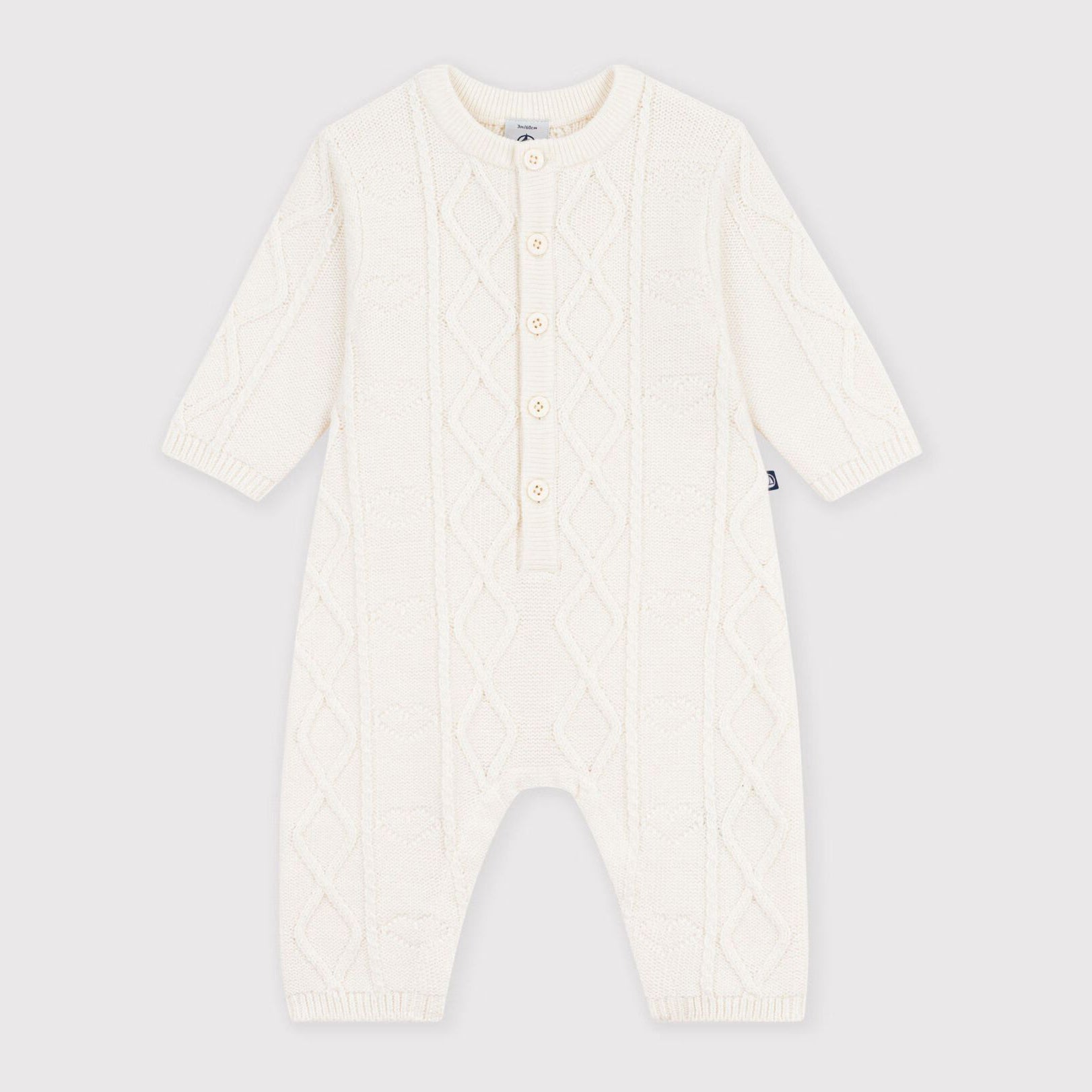 Baby Boys & Girls White Knit Wool Babysuit