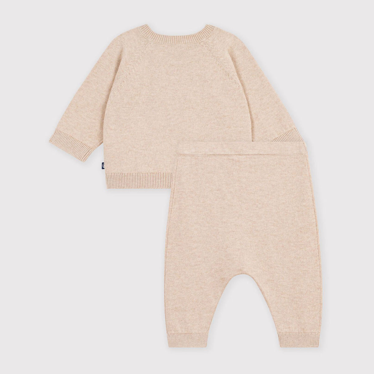Baby Boys & Girls Beige Cotton Knit Set