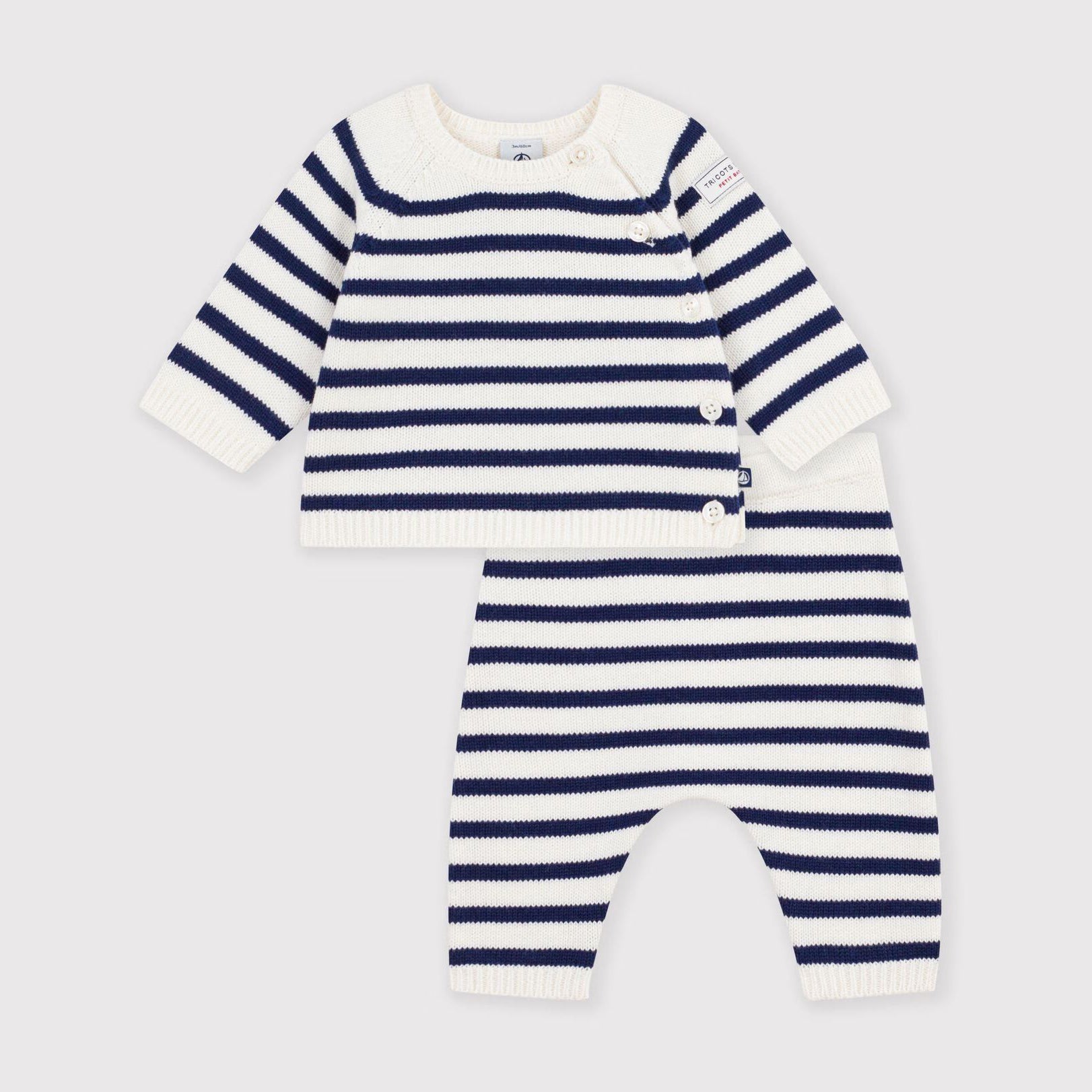 Baby Boys & Girls Blue Stripes Wool Set