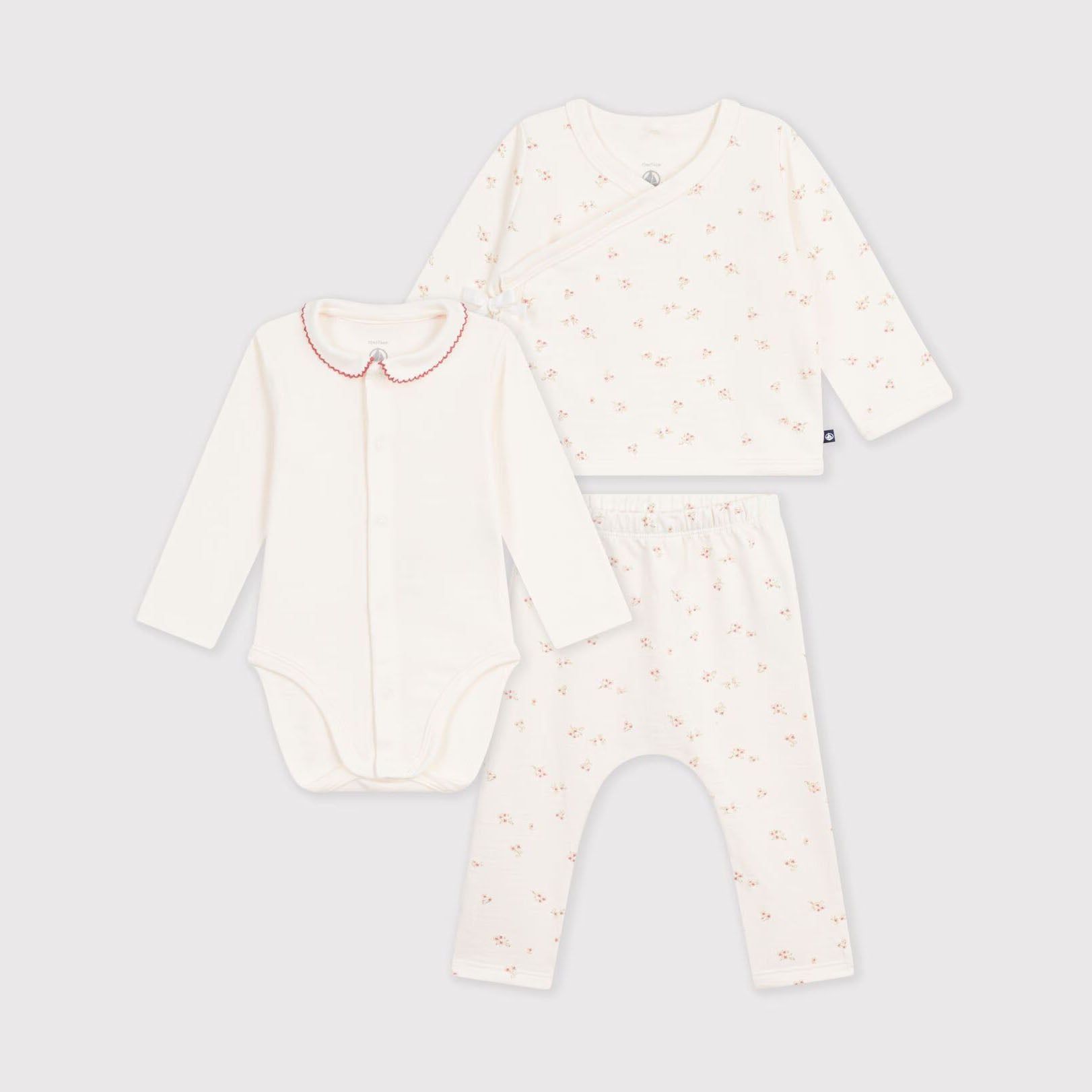 Baby Girls White Cotton Set(3 Pack)