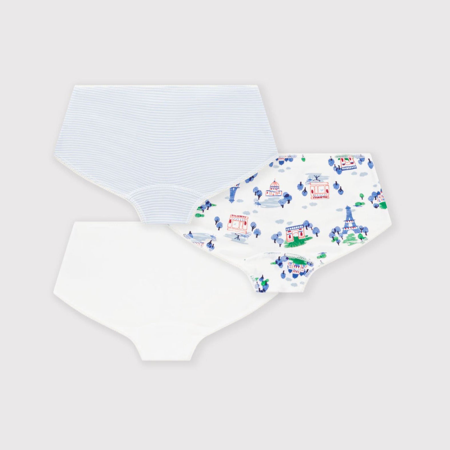 Girls Tricolor Cotton Underwear Set(3 Pack)