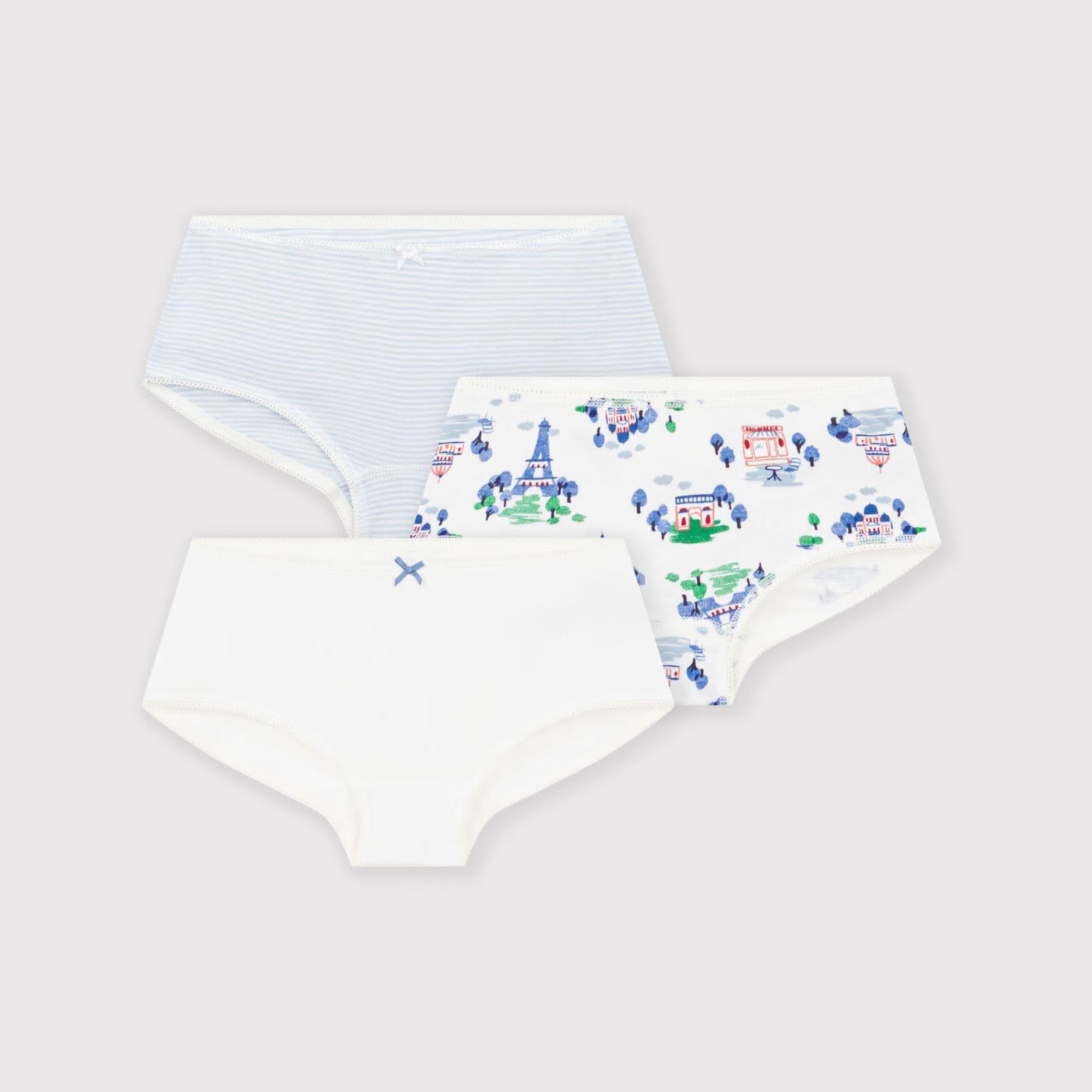 Girls Tricolor Cotton Underwear Set(3 Pack)