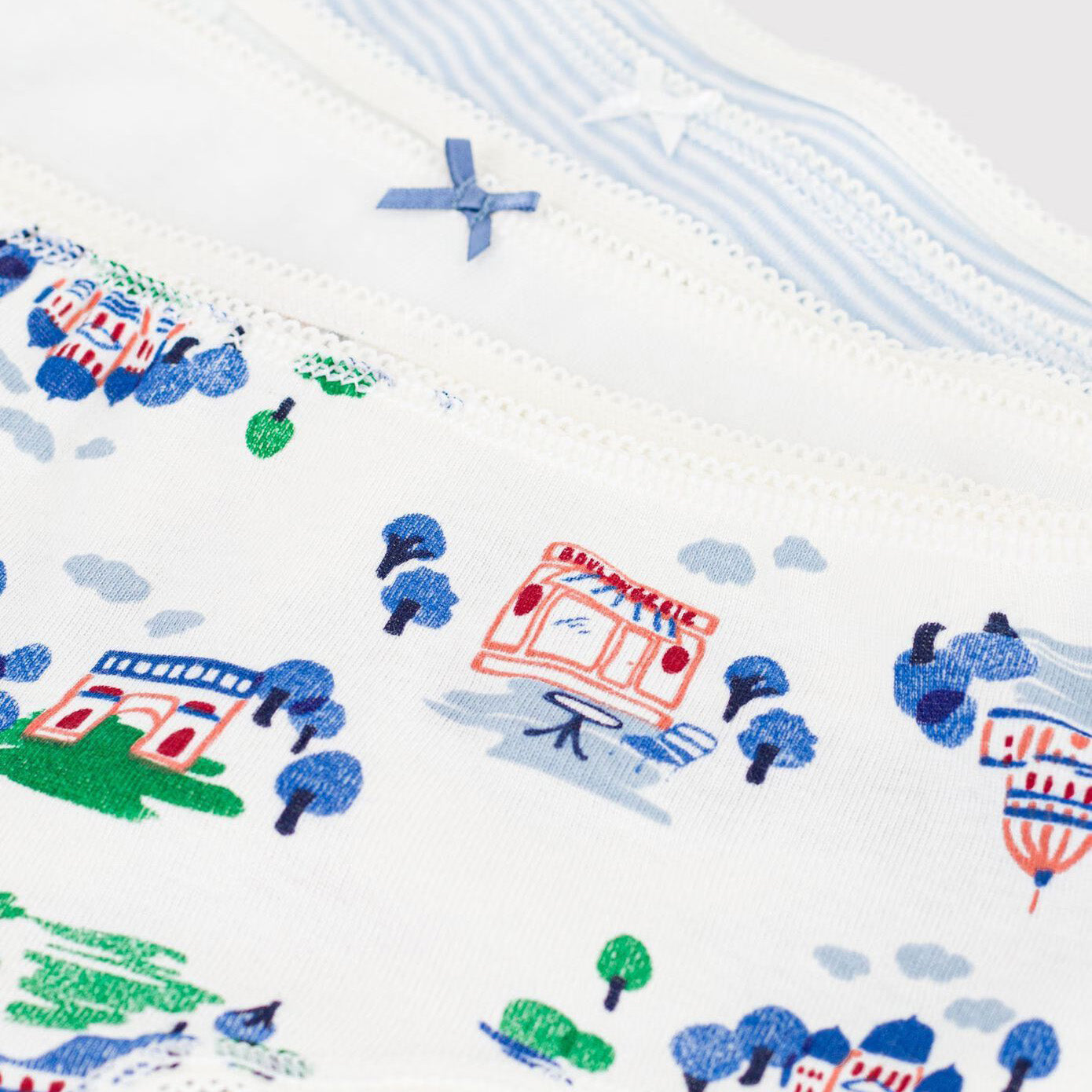 Girls Tricolor Cotton Underwear Set(3 Pack)