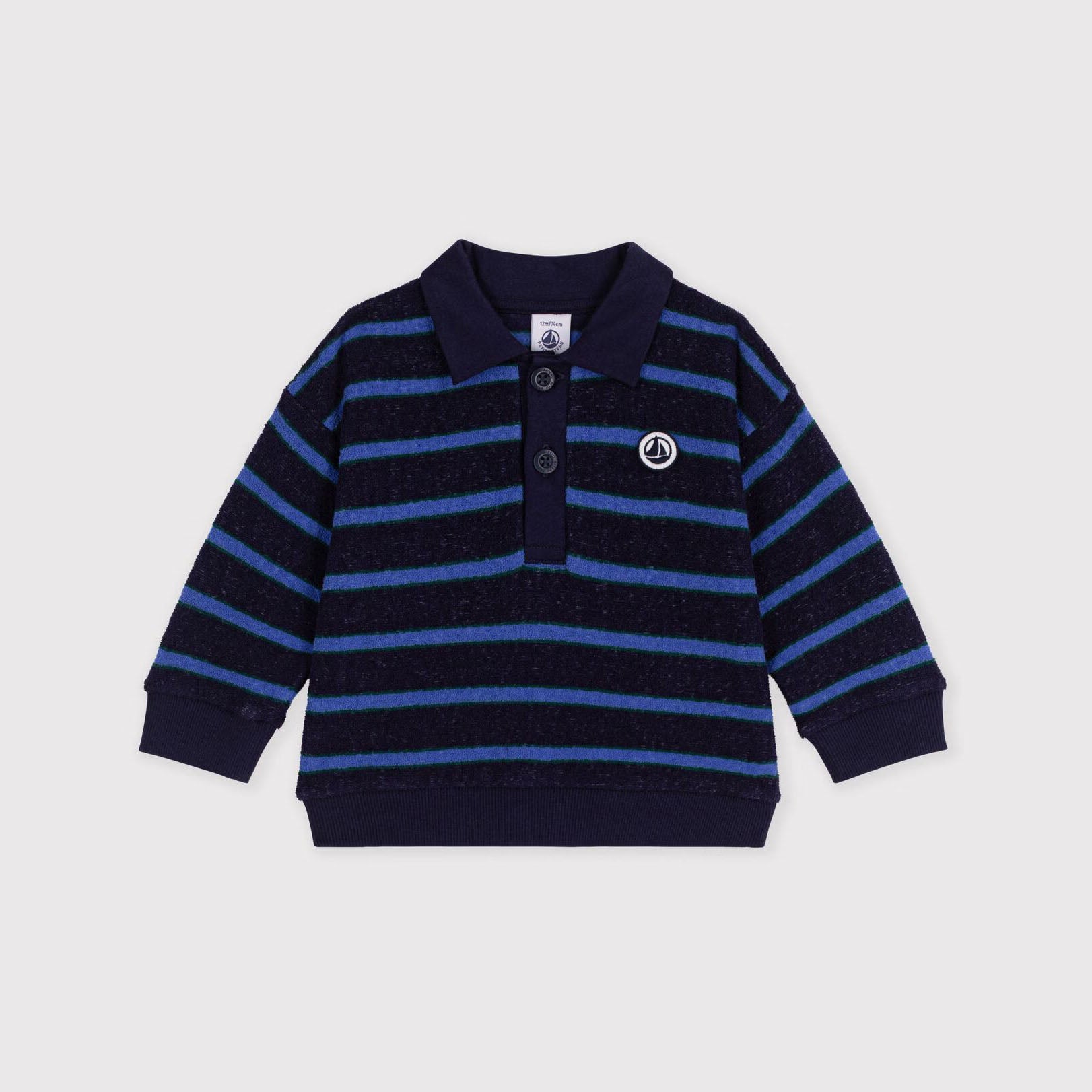 Baby Boys Blue Stripes Cotton Sweatshirt