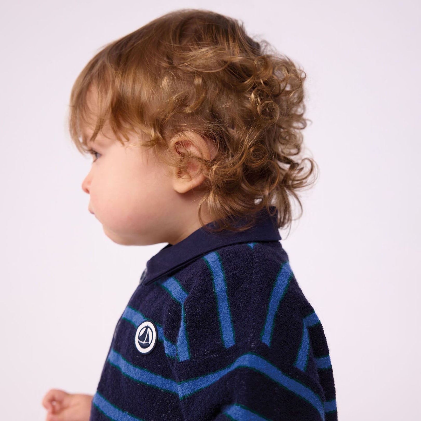 Baby Boys Blue Stripes Cotton Sweatshirt