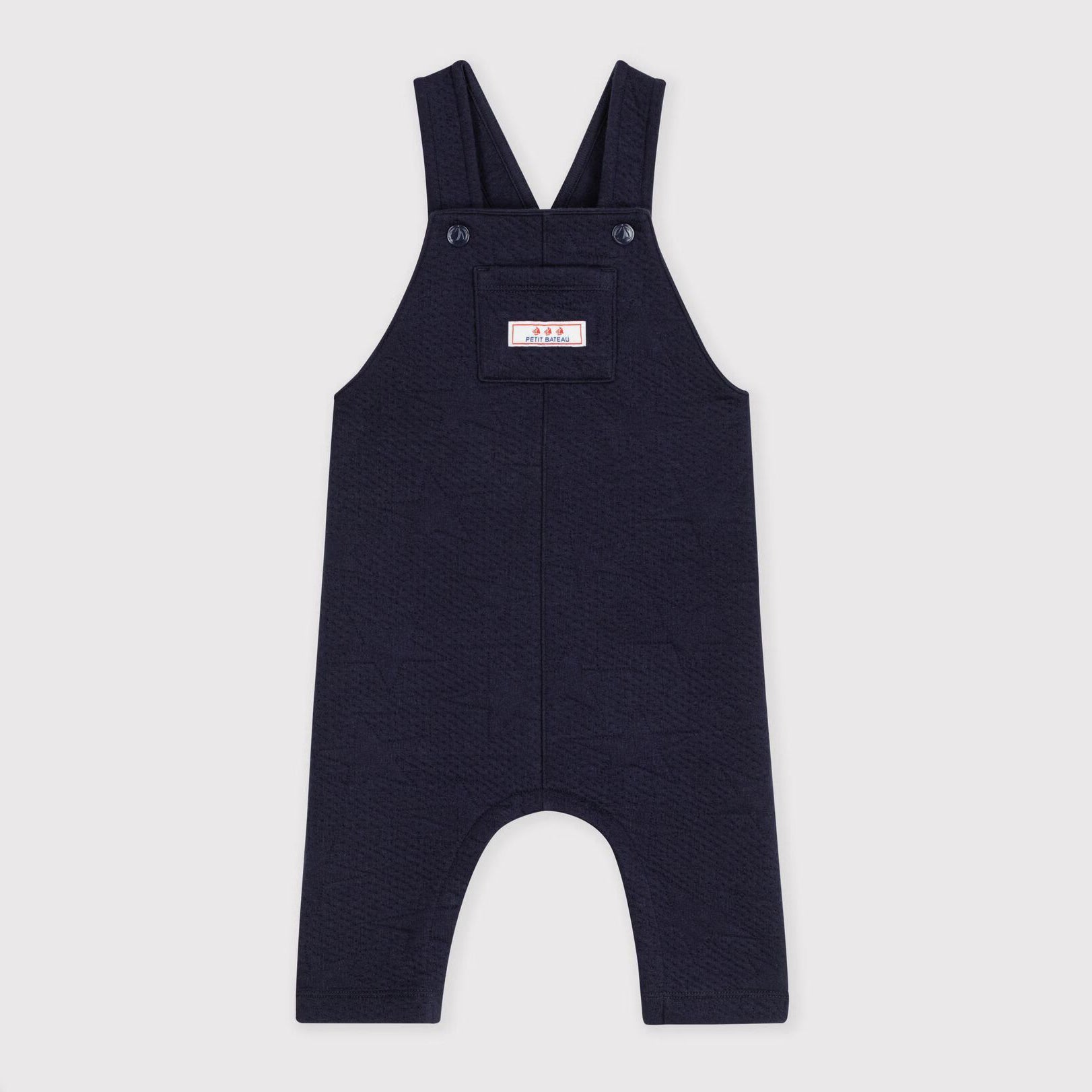 Baby Boys Navy Cotton Jumpsuit
