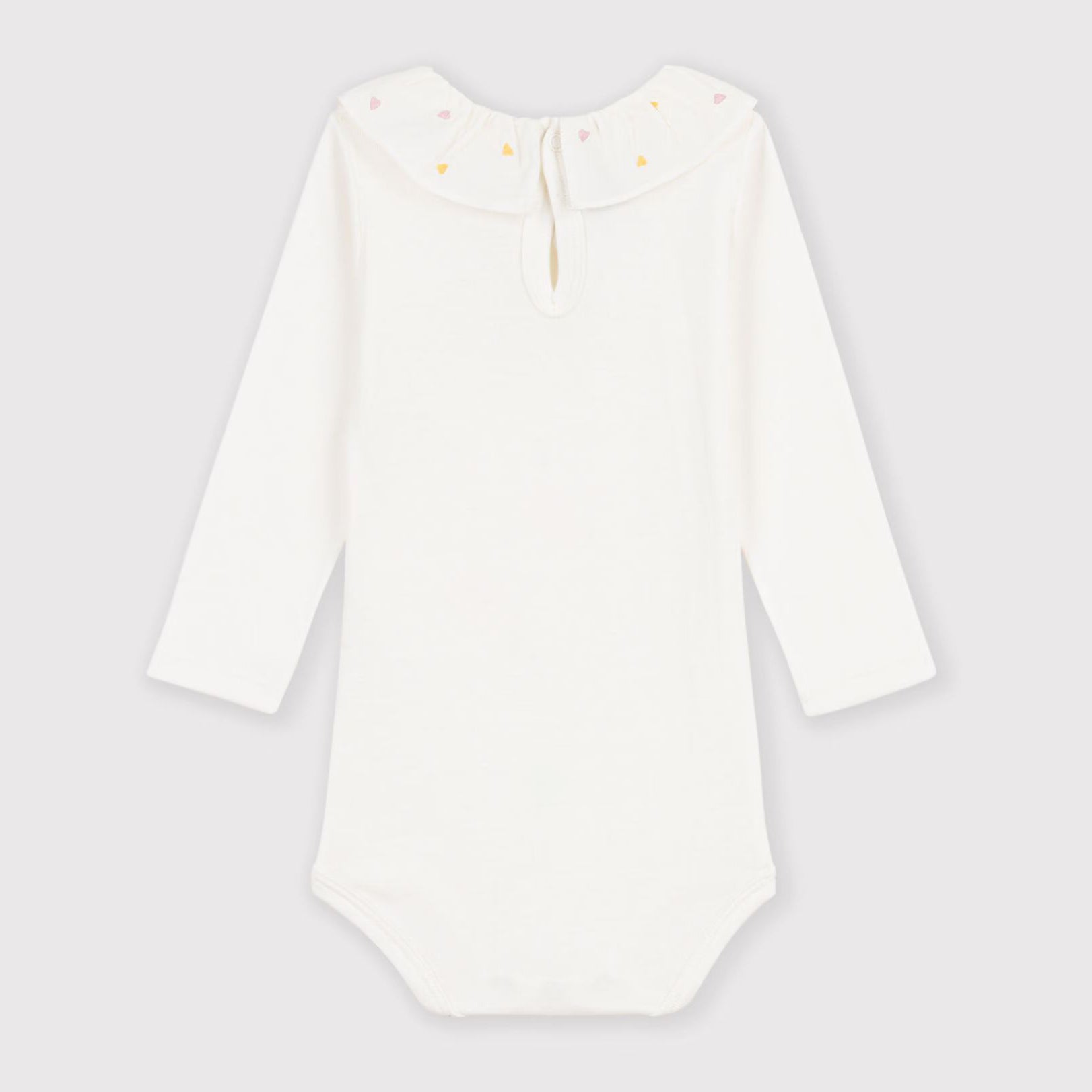 Baby Girls White Ruffled Cotton Babysuit