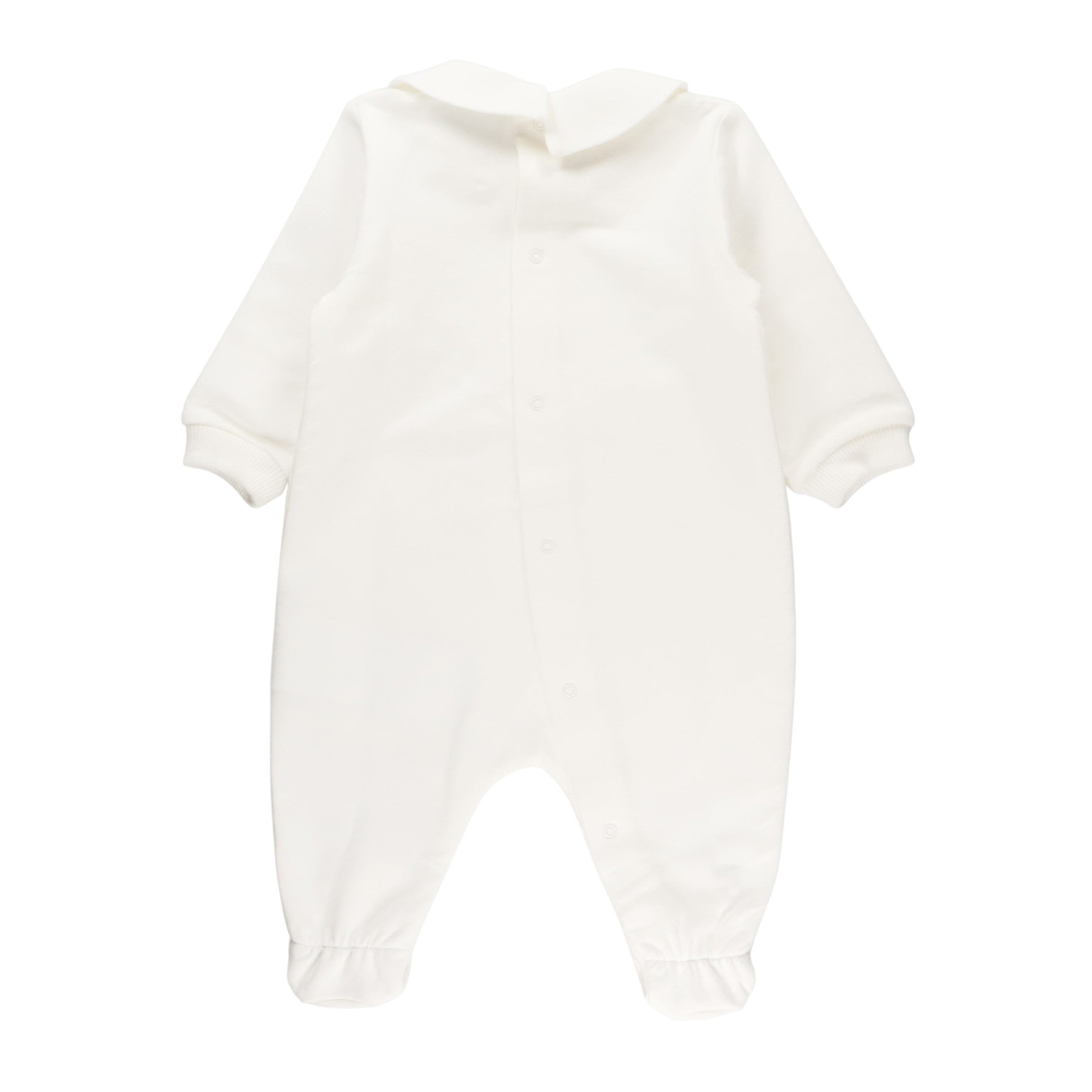 Baby Boys & Girls White Printed Cotton Babysuit Set