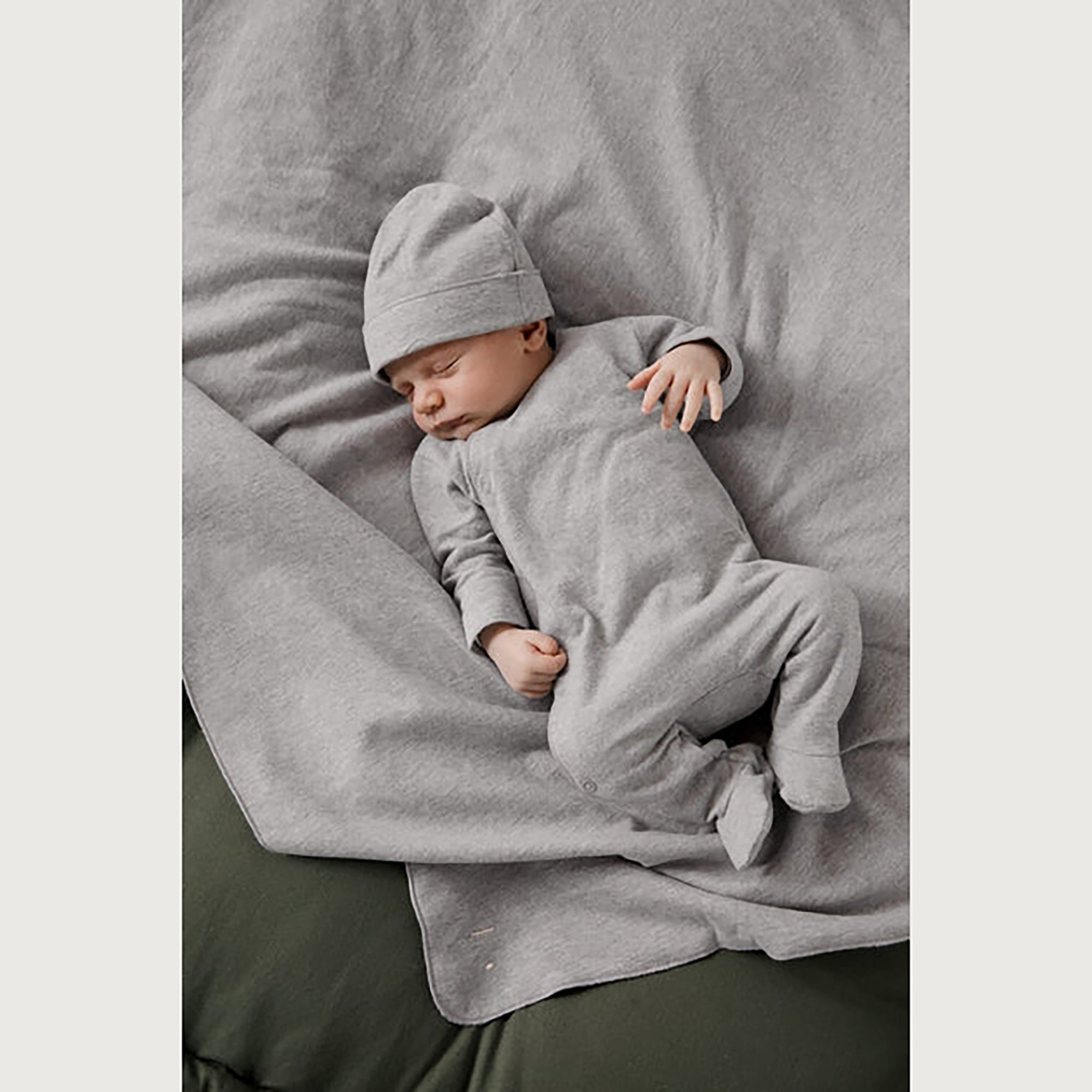 Baby Boys & Girls Grey Cotton Blanket