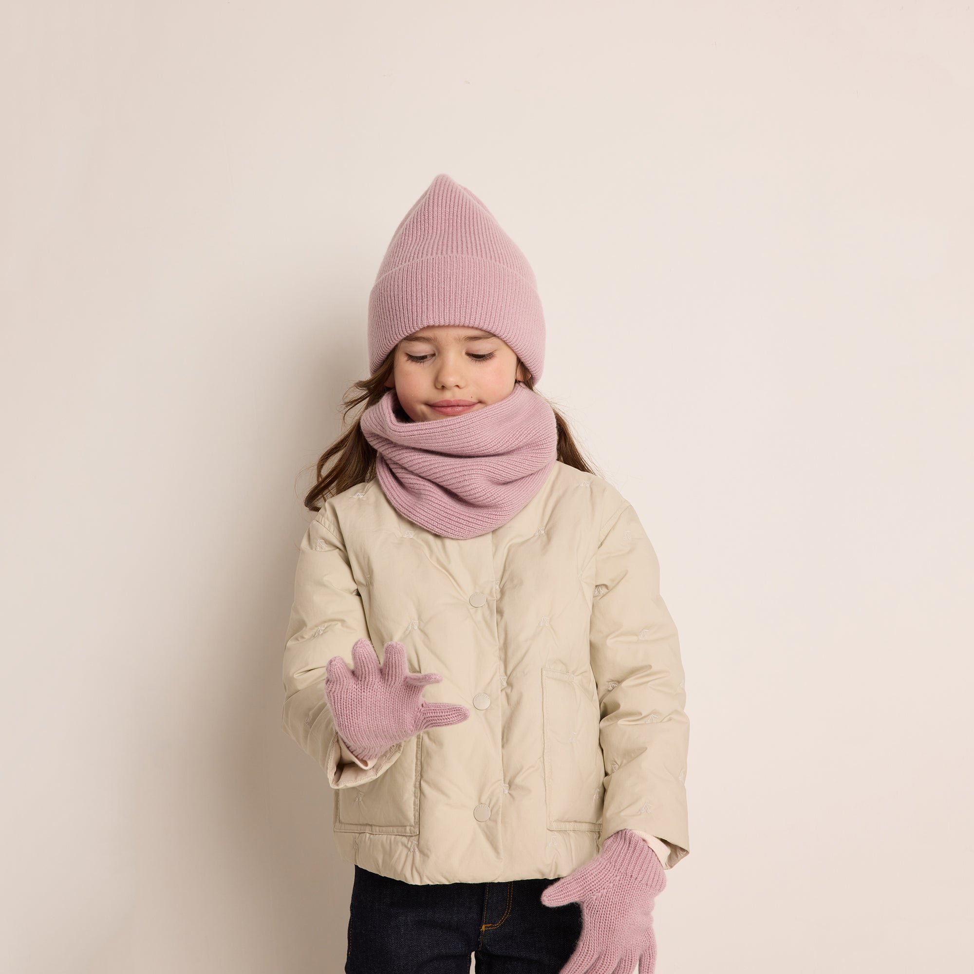 Girls Lilac Cashmere Hat