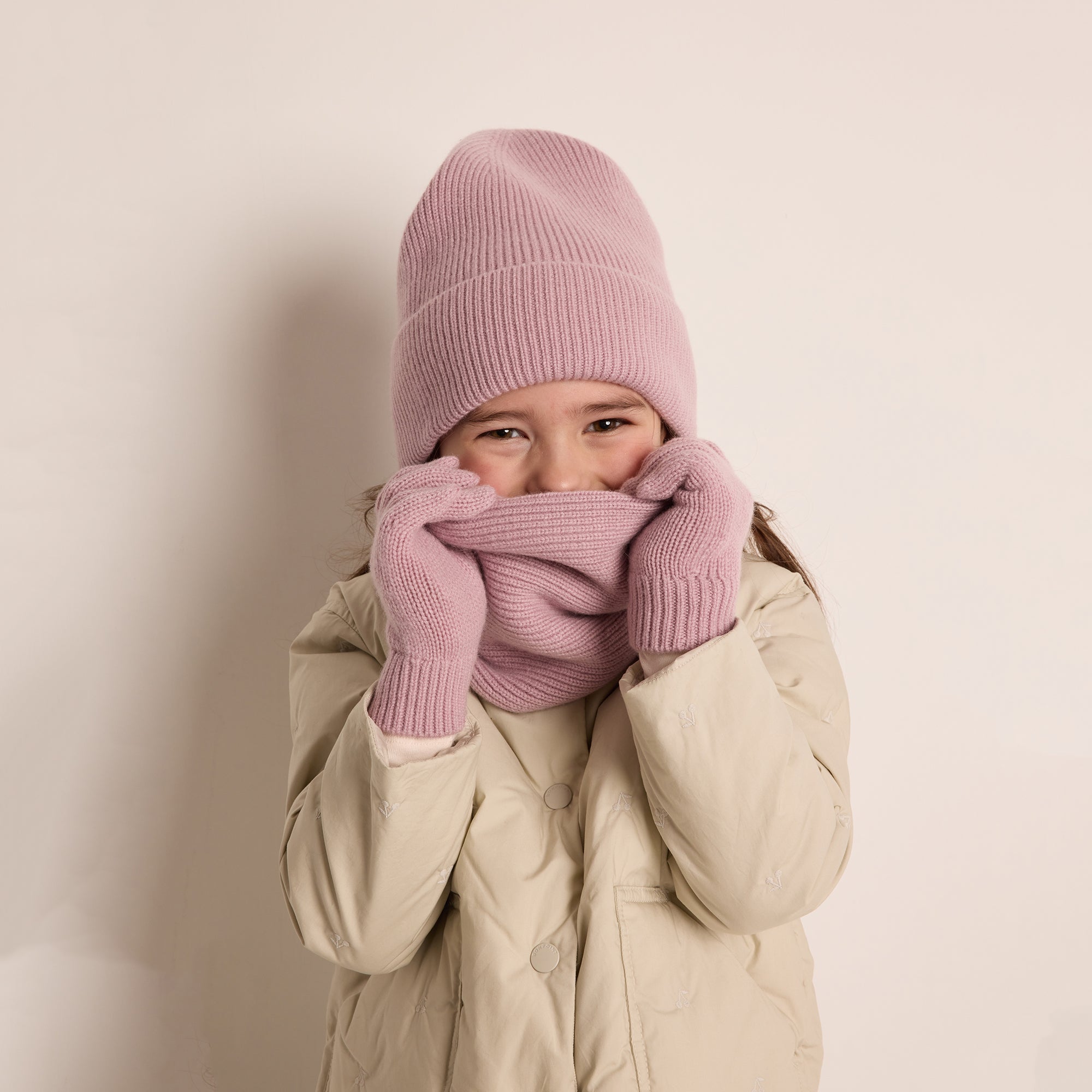 Girls Lilac Cashmere Hat