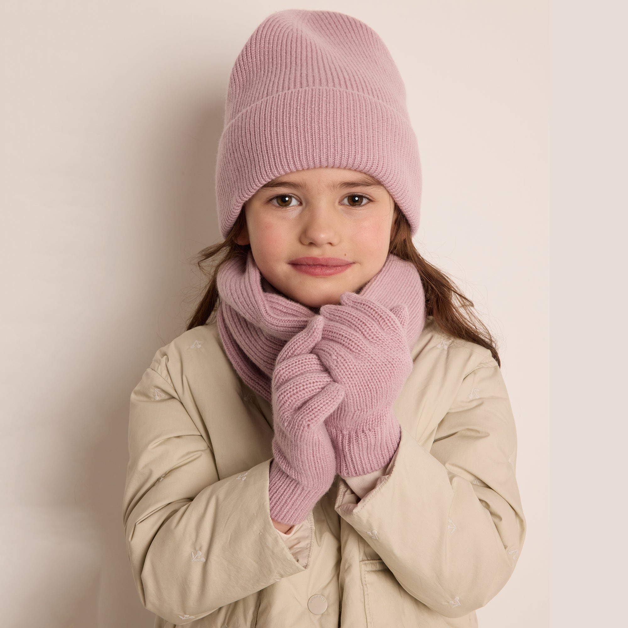 Girls Lilac Cashmere Hat