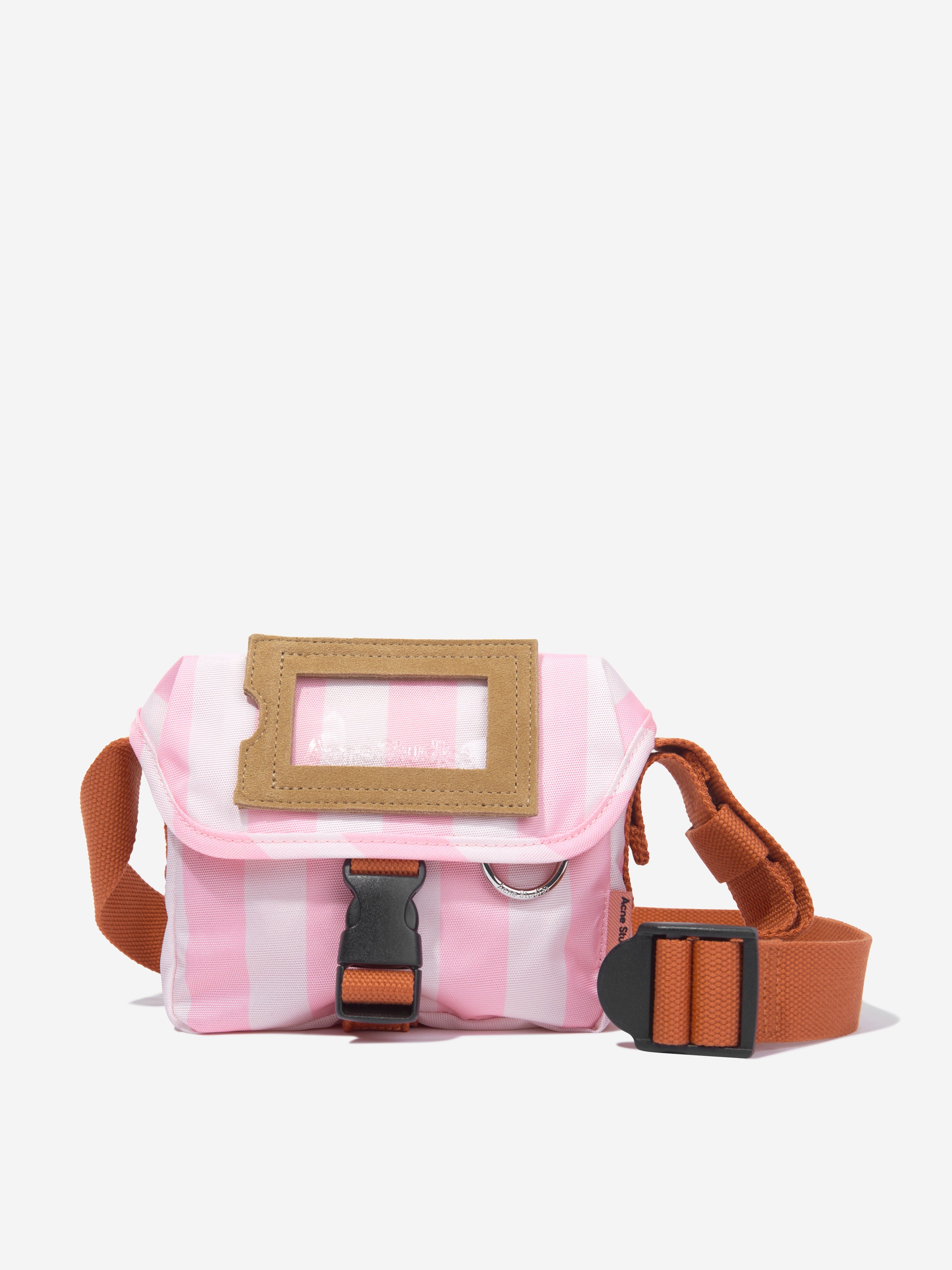 Kids Striped Messenger Bag in Pink