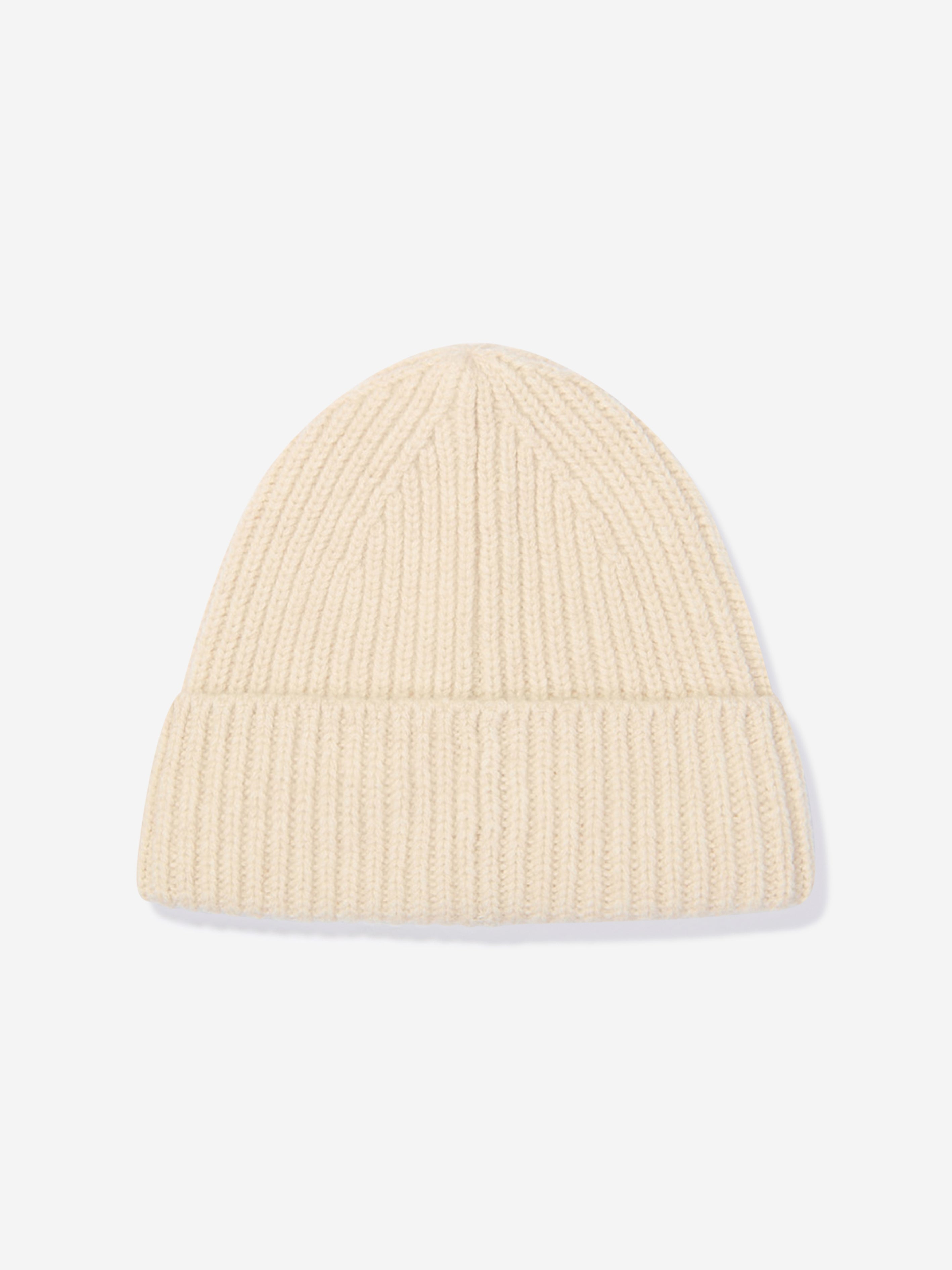 Kids Wool Knitted Beanie Hat in Beige