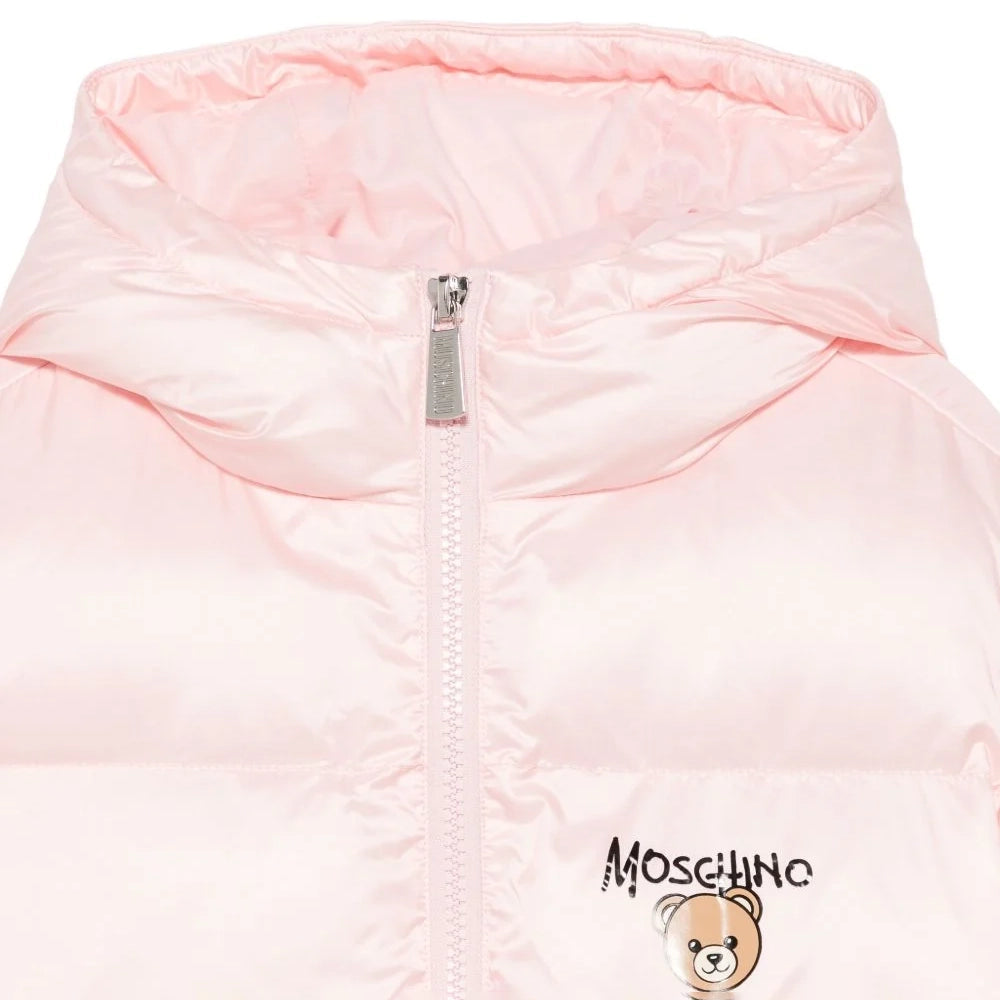 Girls Light Pink Padded Jacket