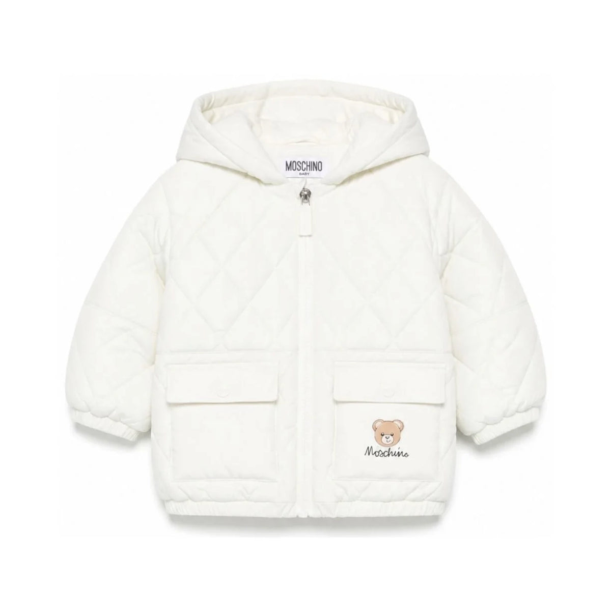 Baby Girls White Hooded Padded Jacket