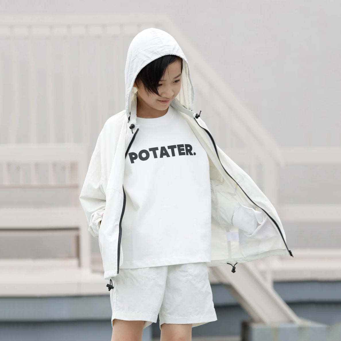 Boys & Girls White UV Jacket