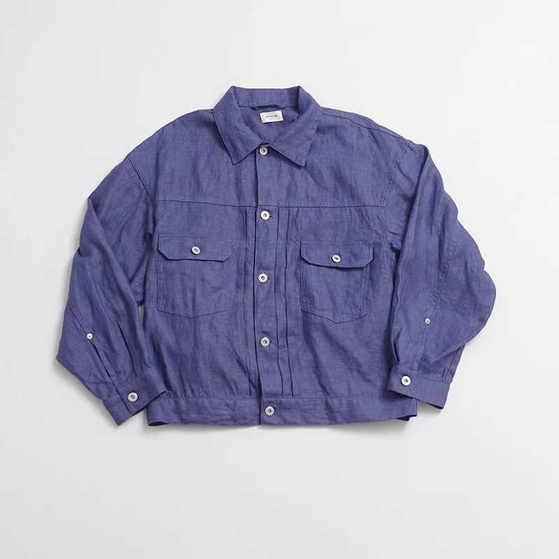 Boys & Girls Blue Purple Linen Jacket