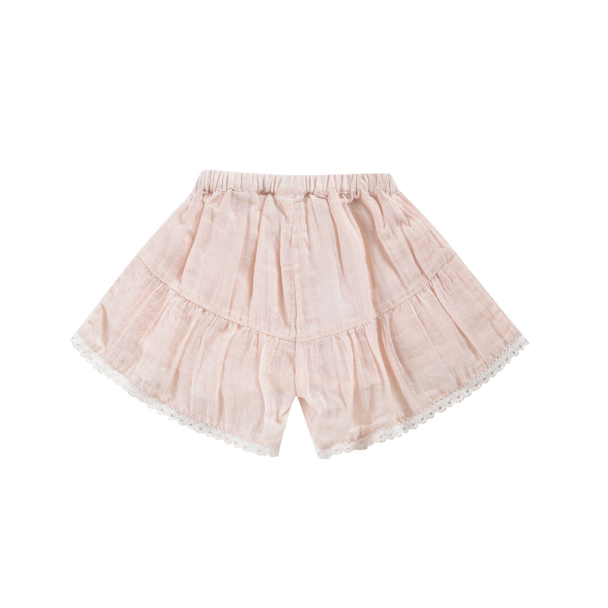 Girls Light Pink Cotton Shorts