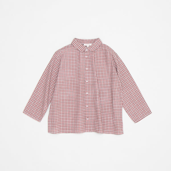 Girls Pink Check Cotton Shirt