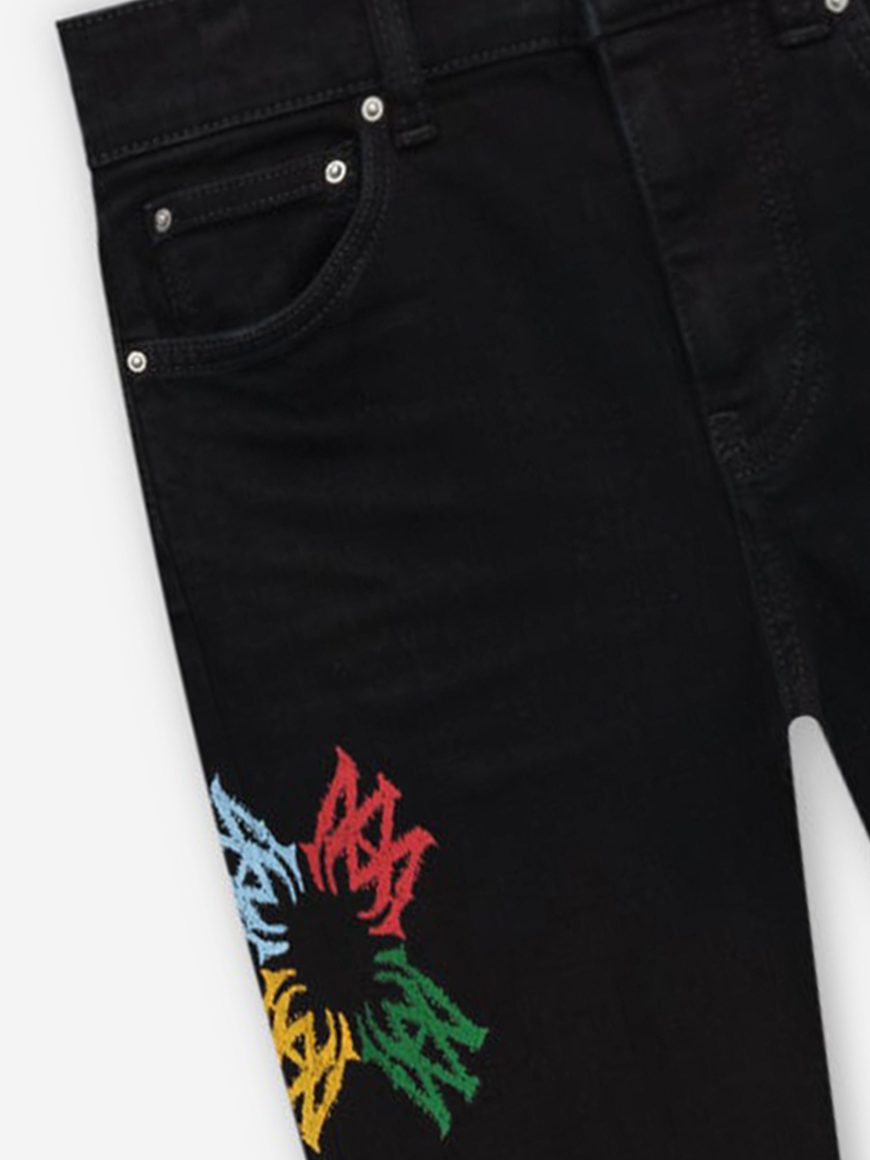 Amiri Kids MA Quad Scribble Jeans in Black