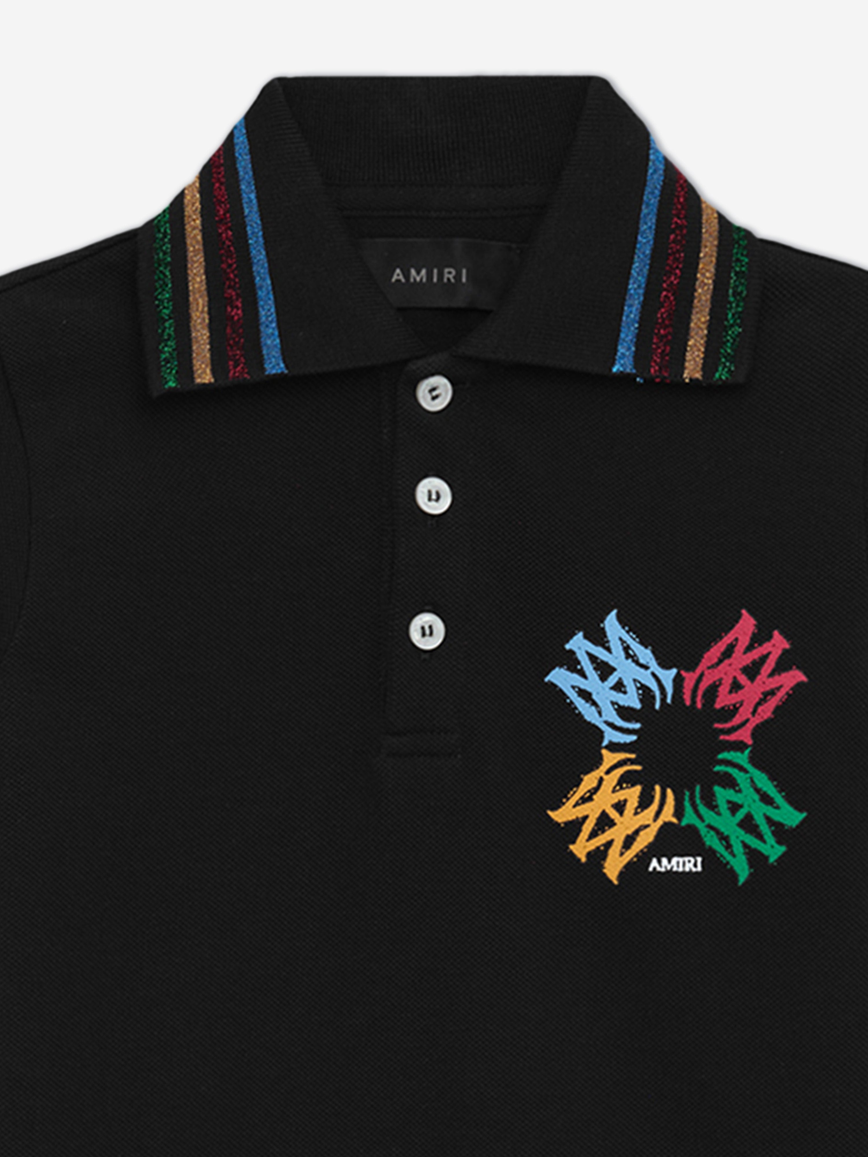 Kids MA Quad Scribble Polo Shirt in Black