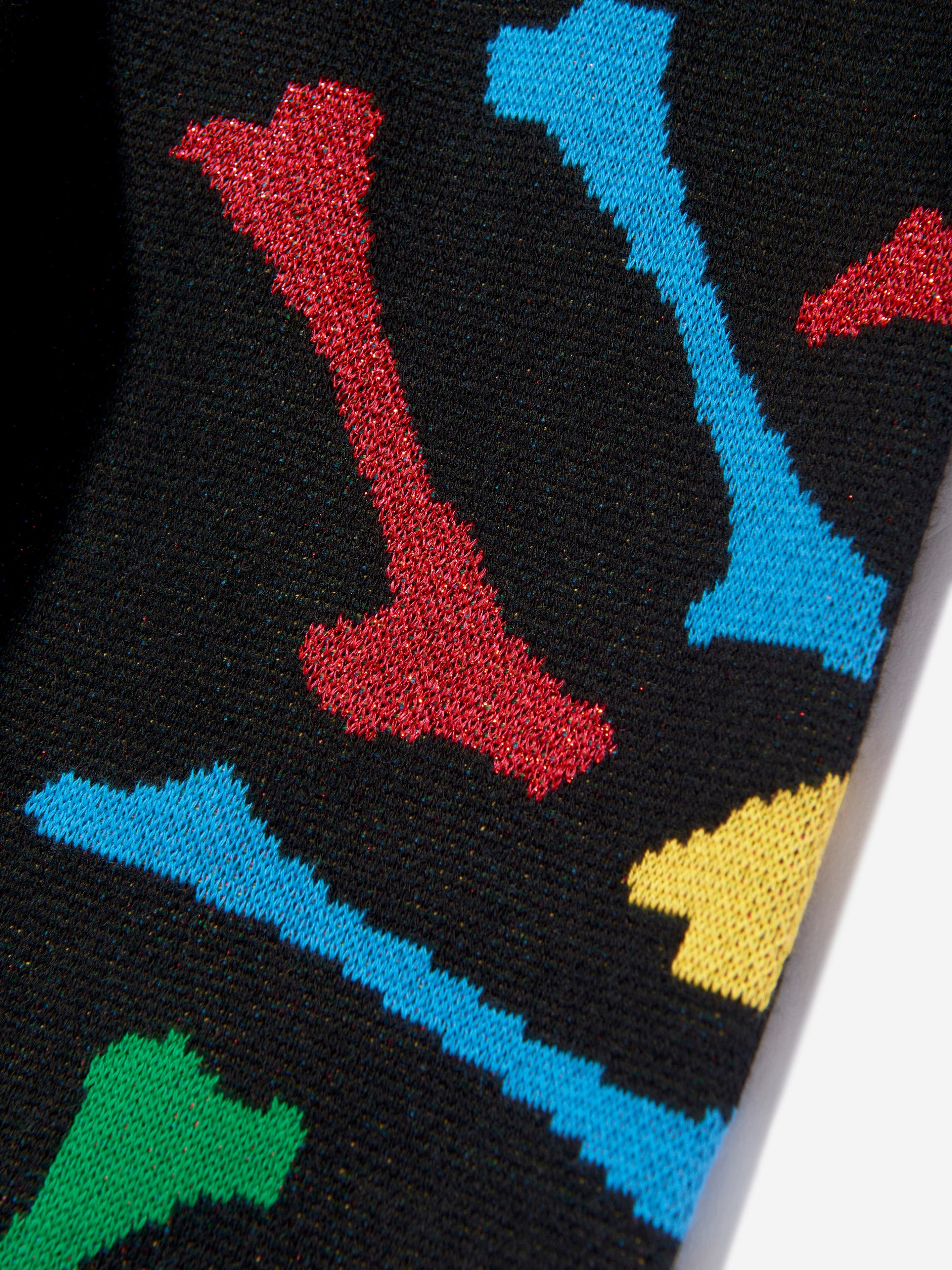 Kids Bones Stacked Joggers in Black