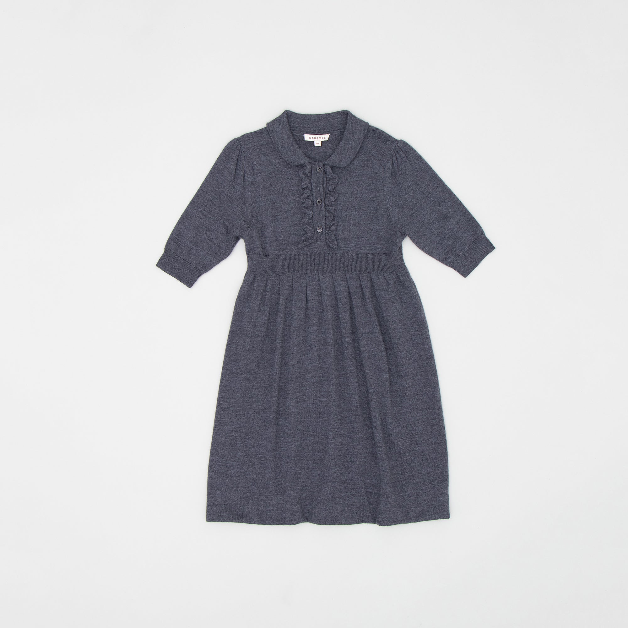 Girls Dark Grey Wool Dress