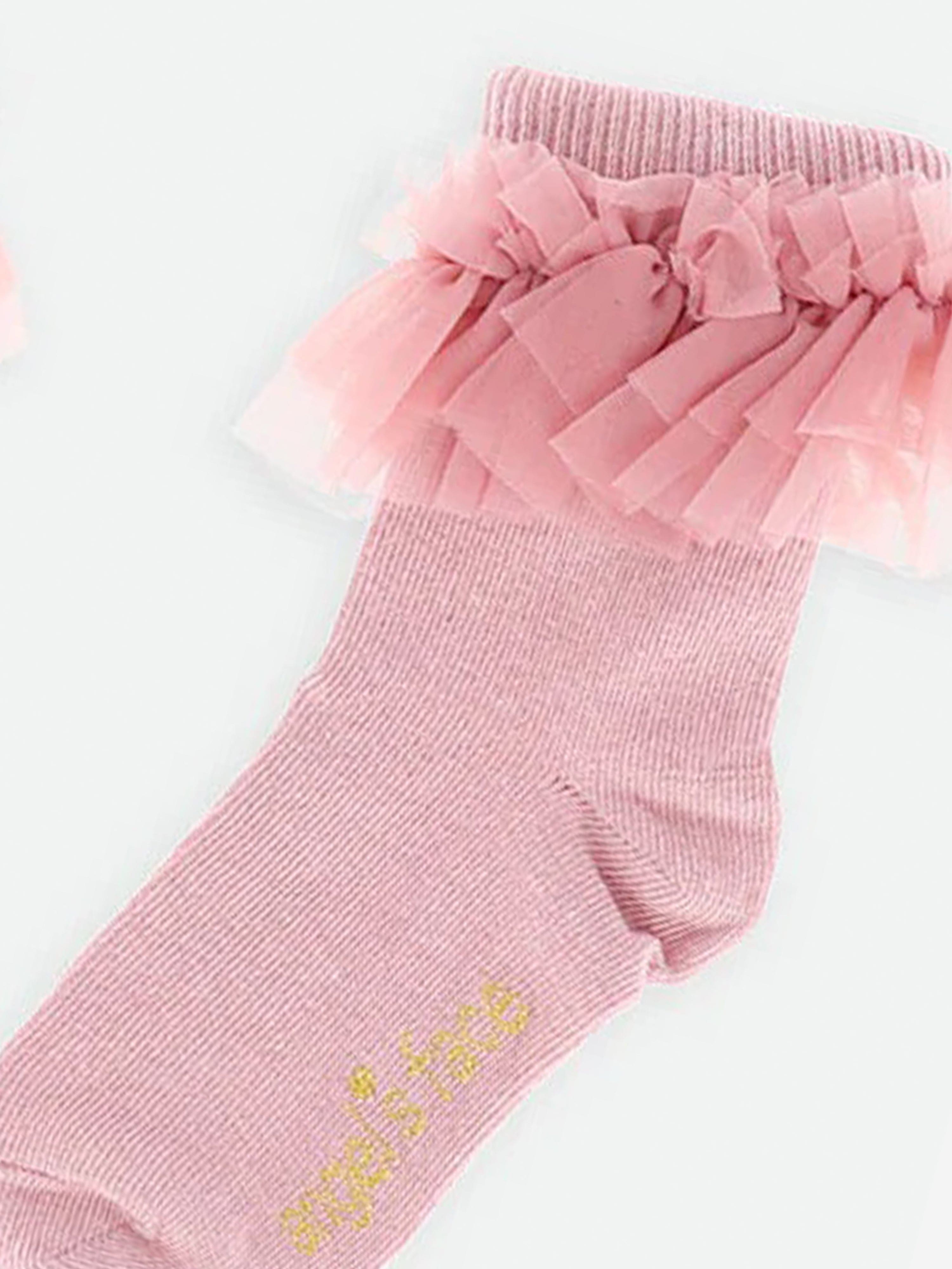 Girls Frilly Socks in Pink